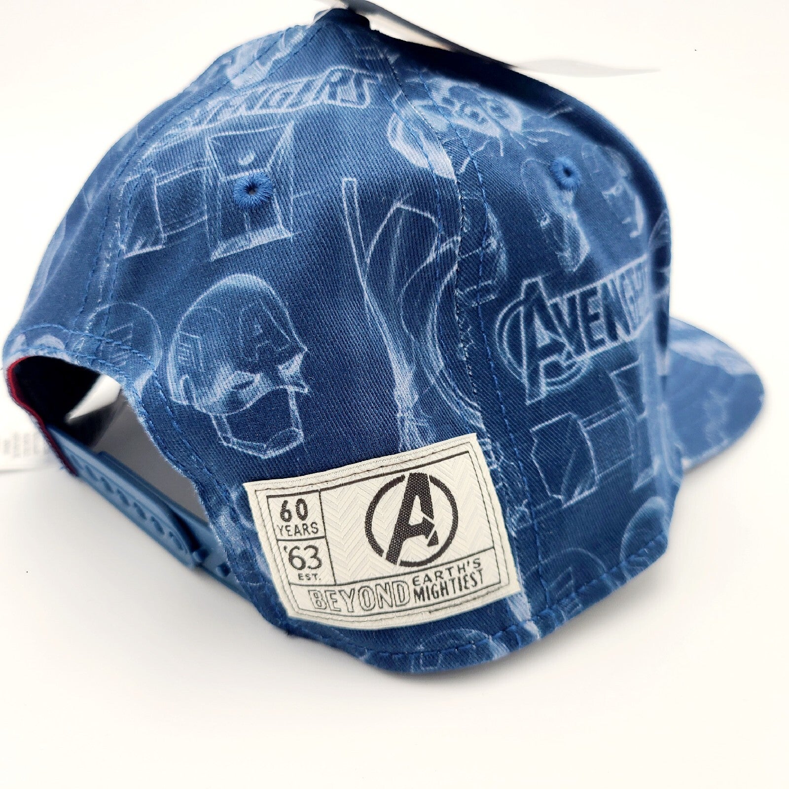 NEW Disney Parks Adult Marvel Heroes & Villains Avengers 60th Anniv Hat Cap Blue