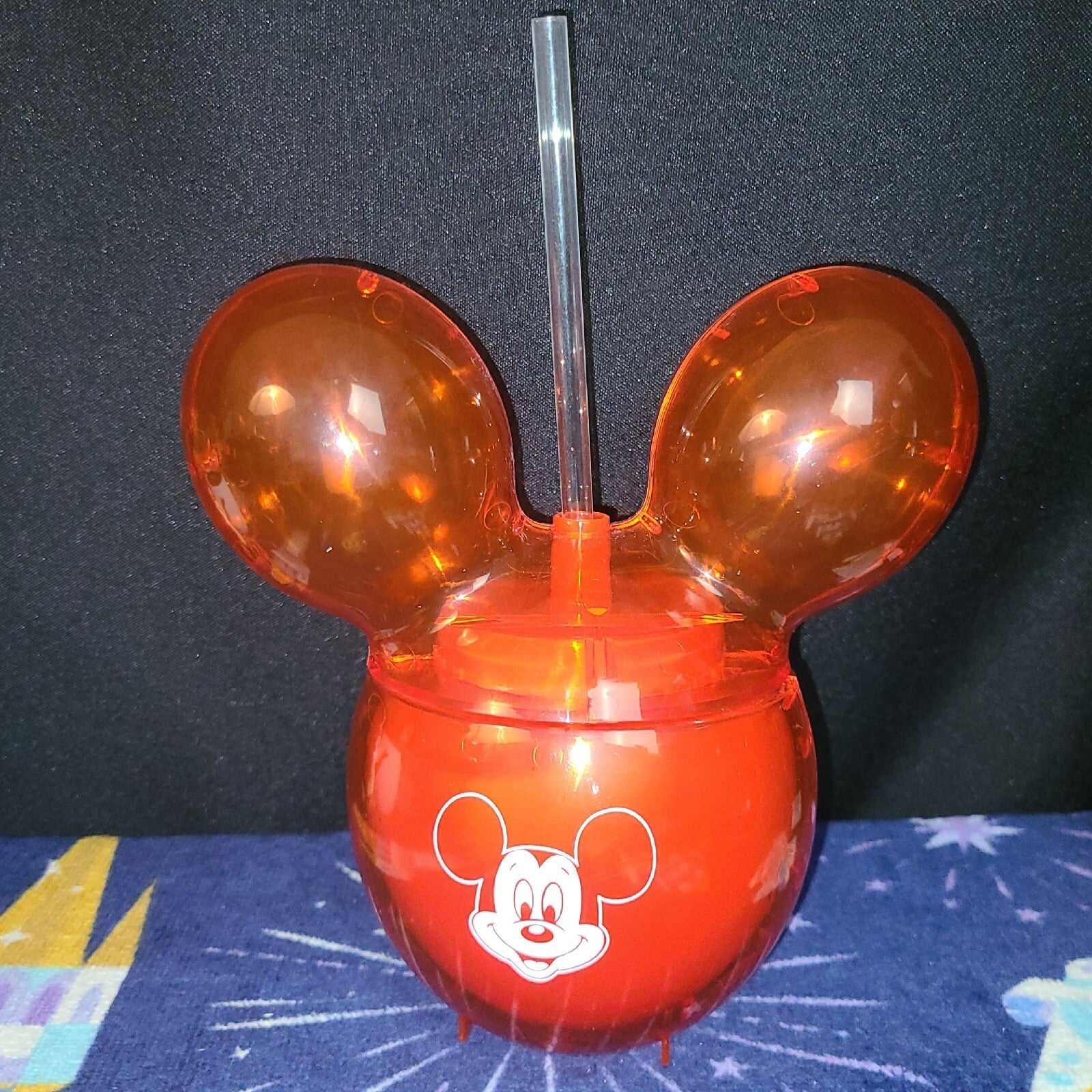 New Disney Parks Exclusive Mickey Mouse Red Balloon Ears Sipper Cup With Straw
