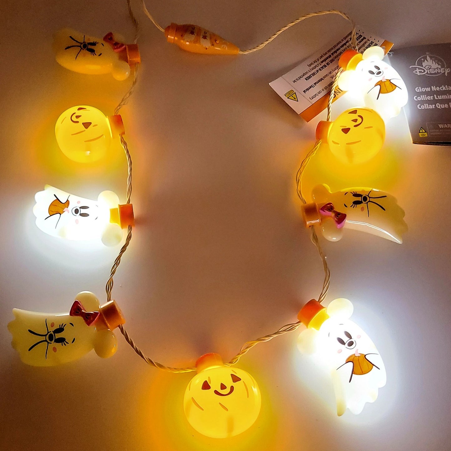 *Light up Necklace* 2025 Disney Parks Halloween Mickey Minnie Ghosts Pumpkin NEW