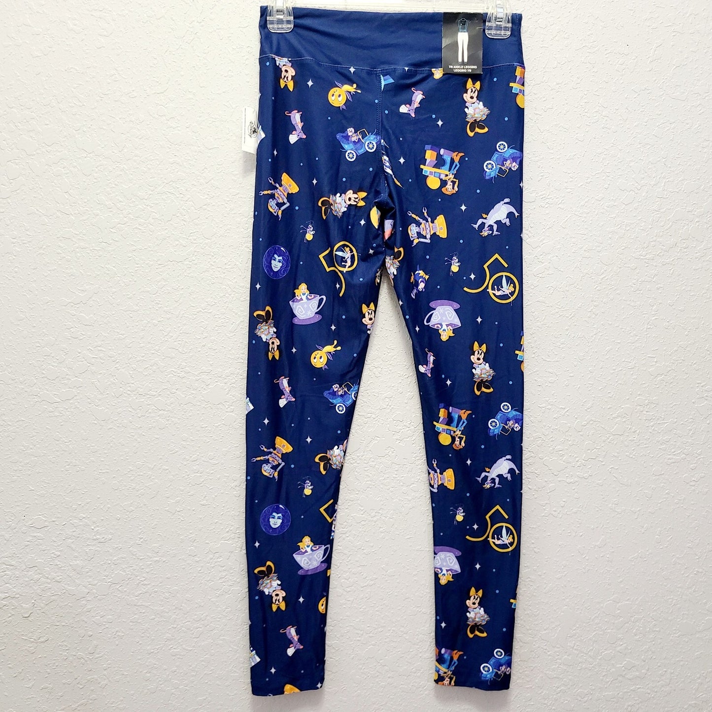 XS Leggings Disney Park 50th Anniversary Castle Minnie Orange Bird Figment Women