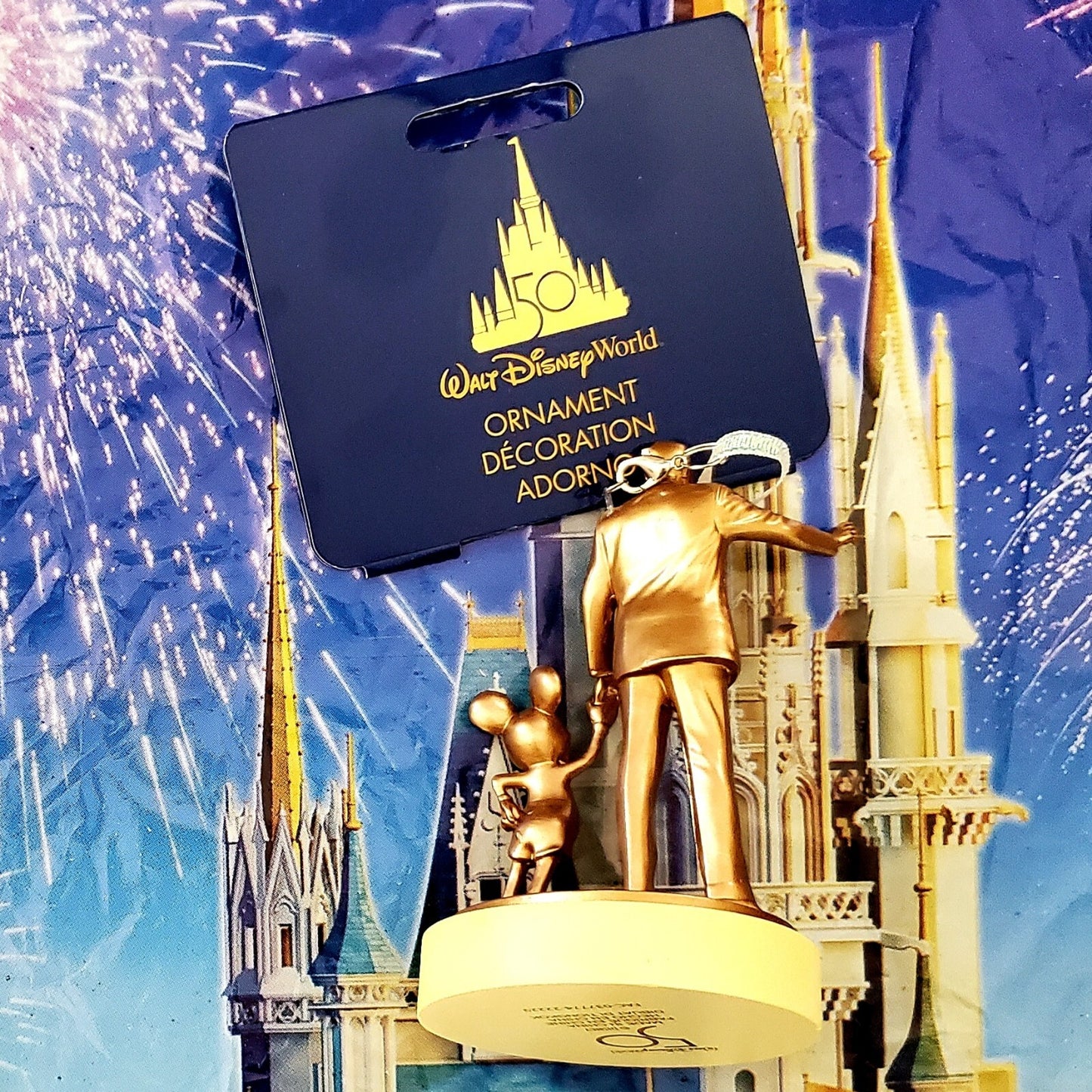 Walt Disney World Parks 50th Anniversary Partners Walt & Mickey Mouse Ornament