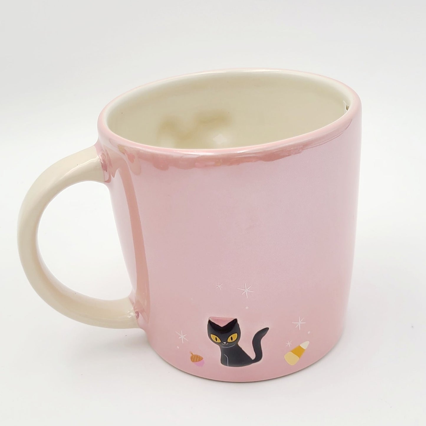Disney Parks 2025 Halloween Minnie Mouse Ghost Cat Pink Ceramic Coffee Mug New