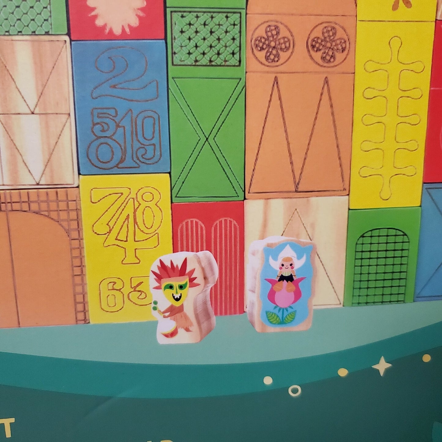 Disney Parks It's A Small World Stacking Block Set 32 Wooden Blocks Characters