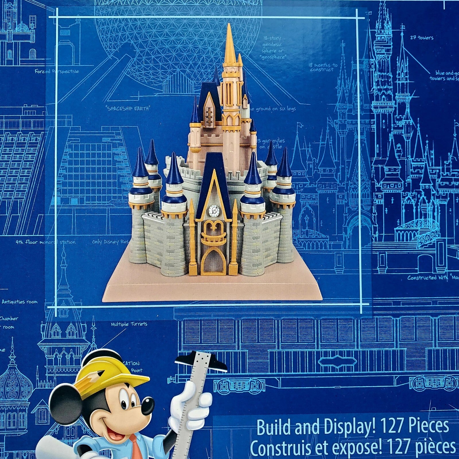 2022 WDW Disney Parks Cinderella Castle Model Kit Build & Display 127 Pieces New