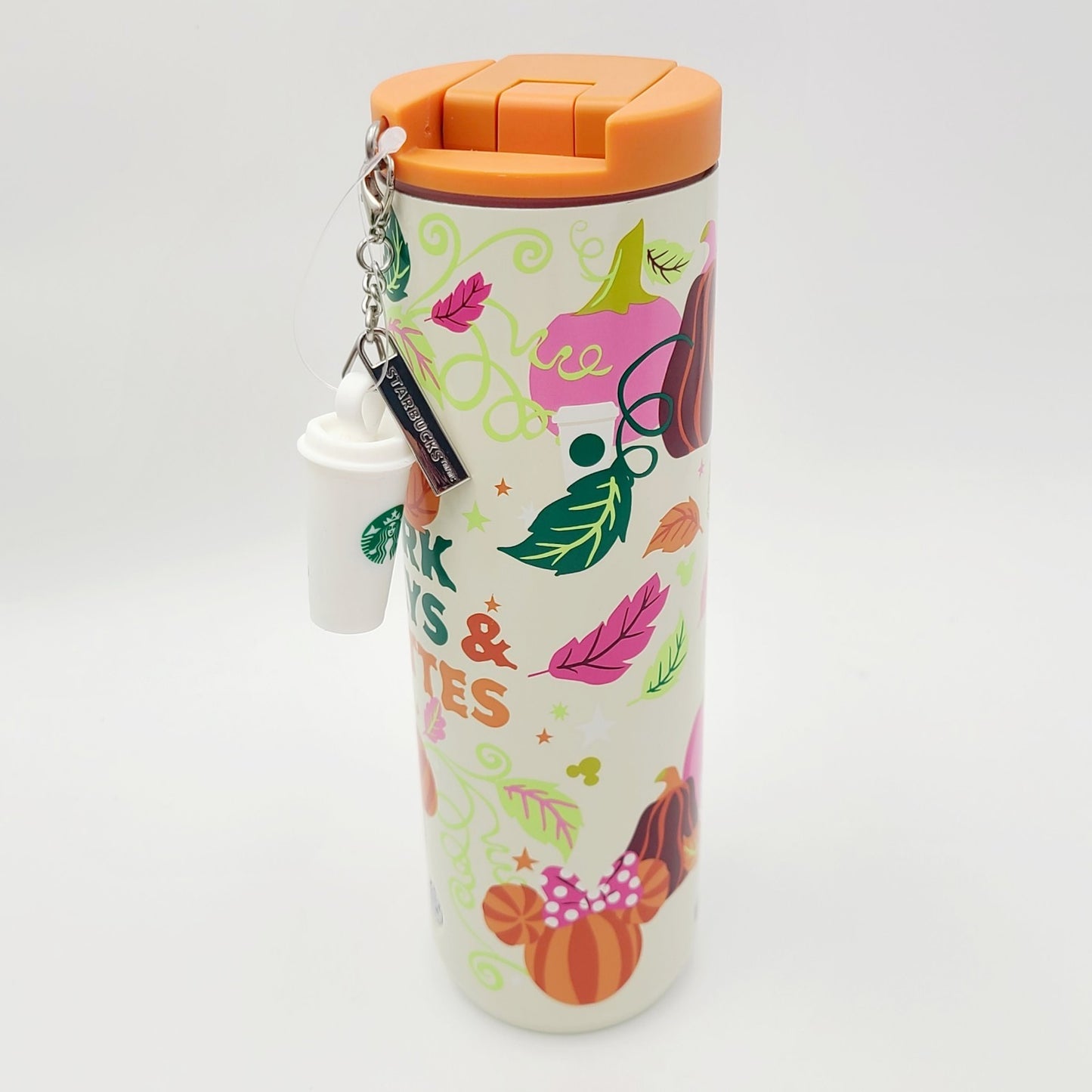 Disney Parks Days & Lattes 2025 Starbucks Halloween Pumpkin Tumbler Cup & Charm