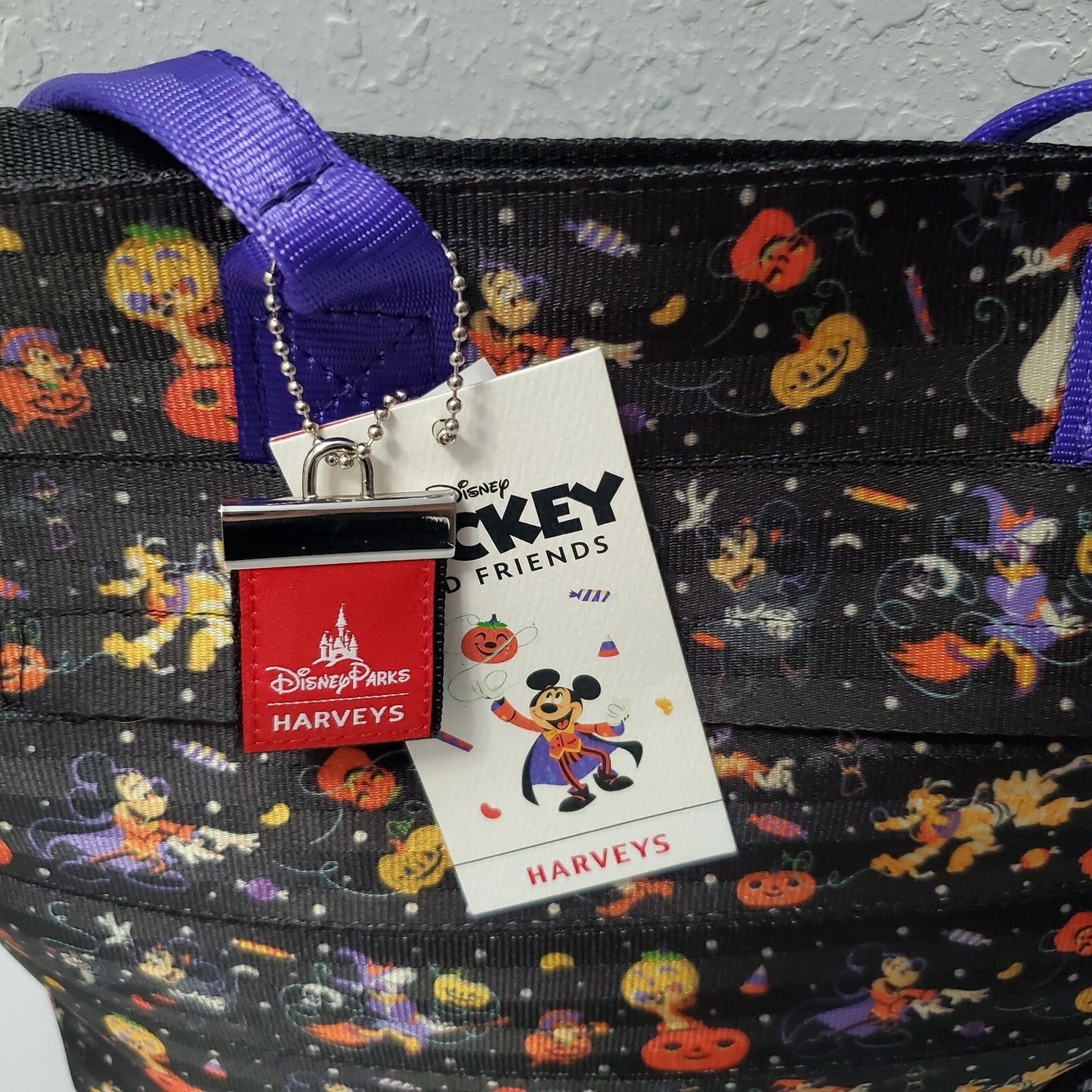 2021 Disney Parks Harveys Halloween Mickey Tote Bag Pumpkin Castle Seat Belt WDW