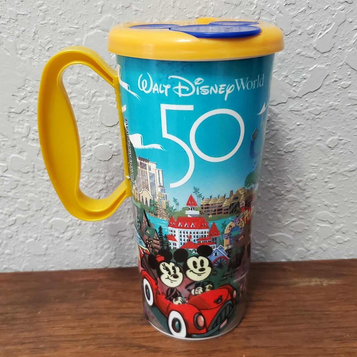 Disney Parks WDW 50th Anniversary Resort Refillable Mug Gold Lid Mickey Minnie