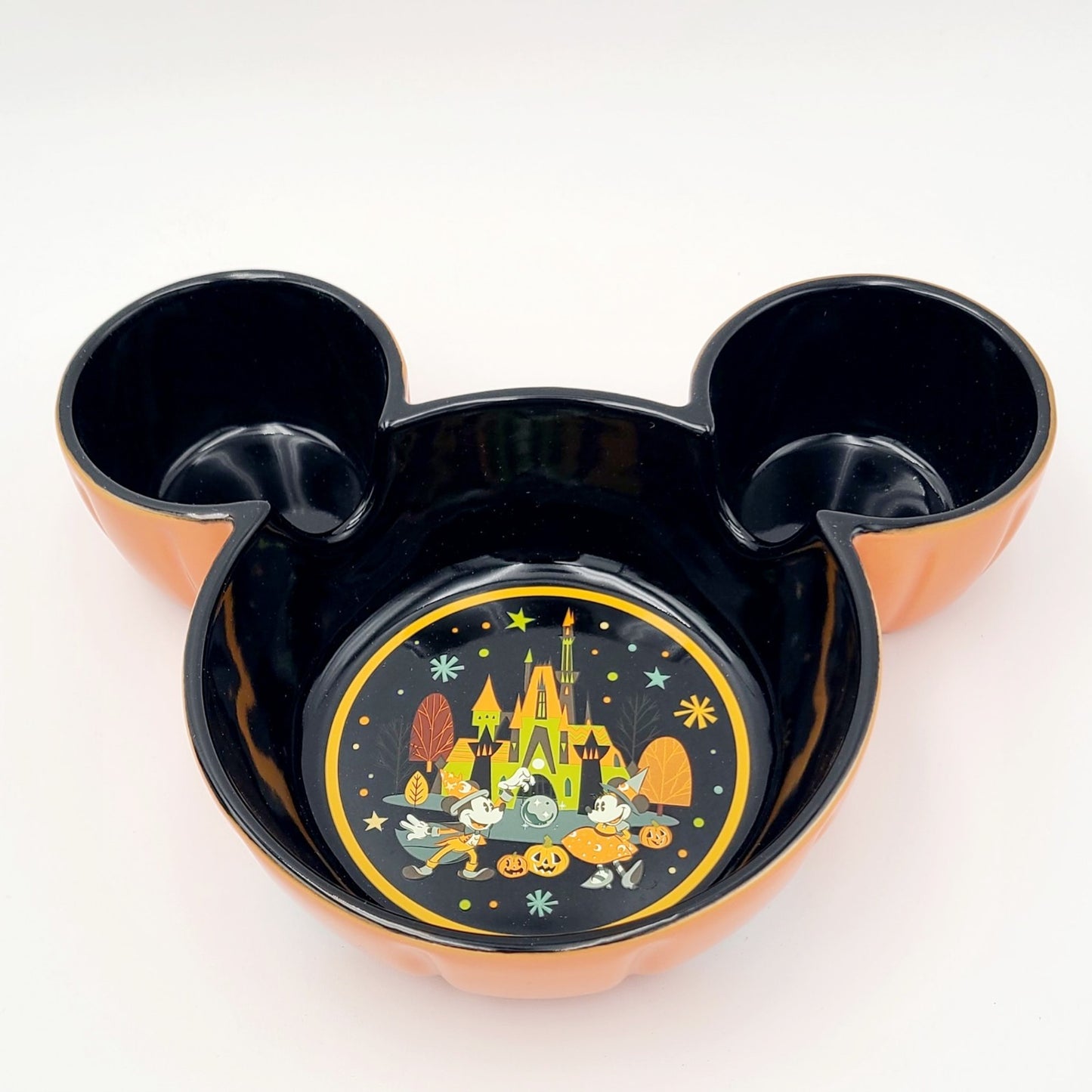 2025 Disney Parks Home Halloween Mickey & Minnie Mouse Pumpkin Candy Bowl Dish