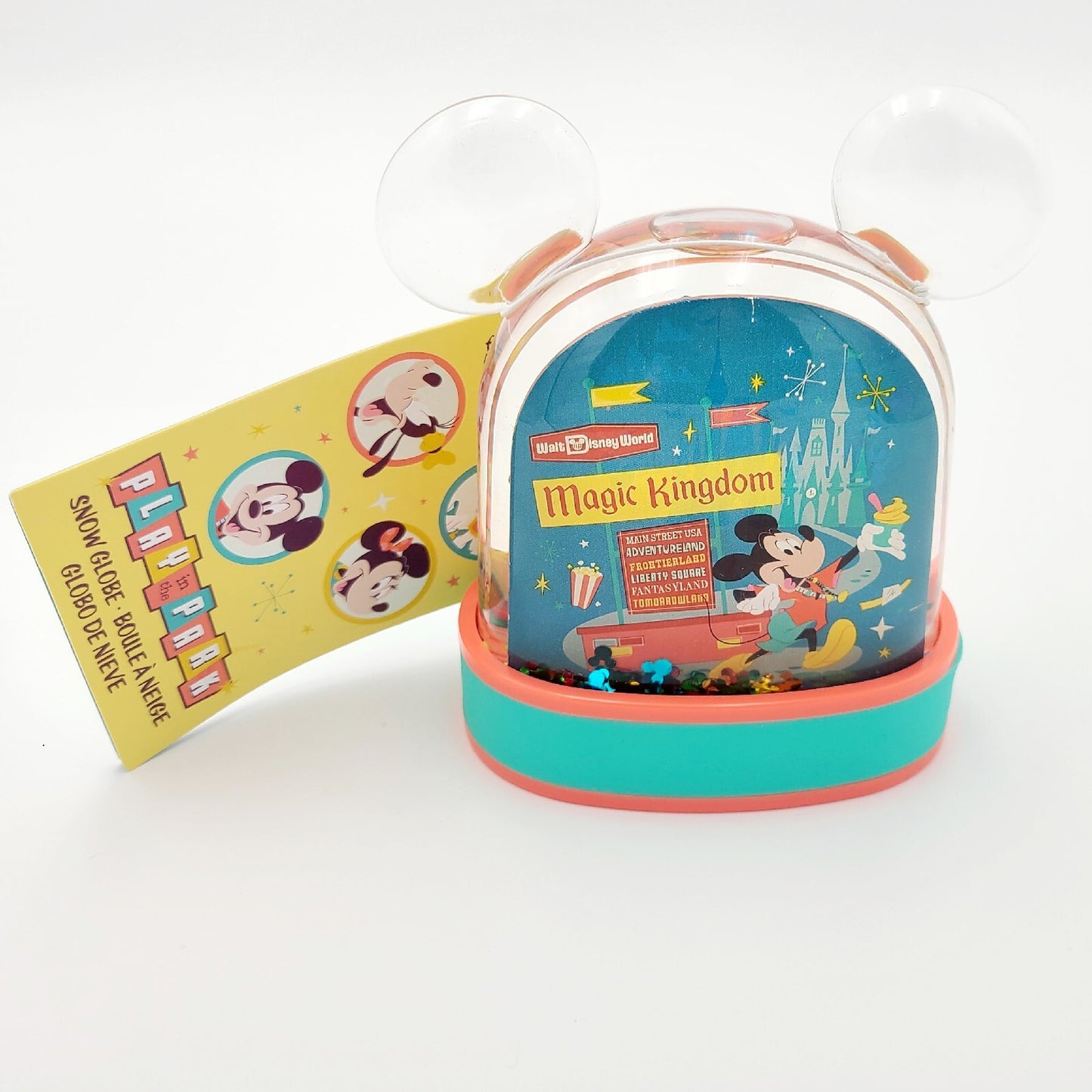 Walt Disney World Play In The Park Mickey Minnie Plastic Small Snow Water Globe