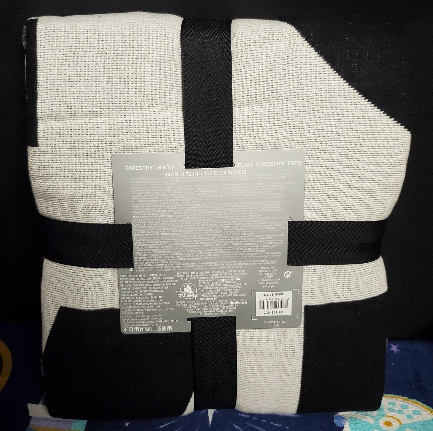 Disney Parks Mickey Mouse Throw Blanket NEW Plaid Tapestry Love WDW Home Decor
