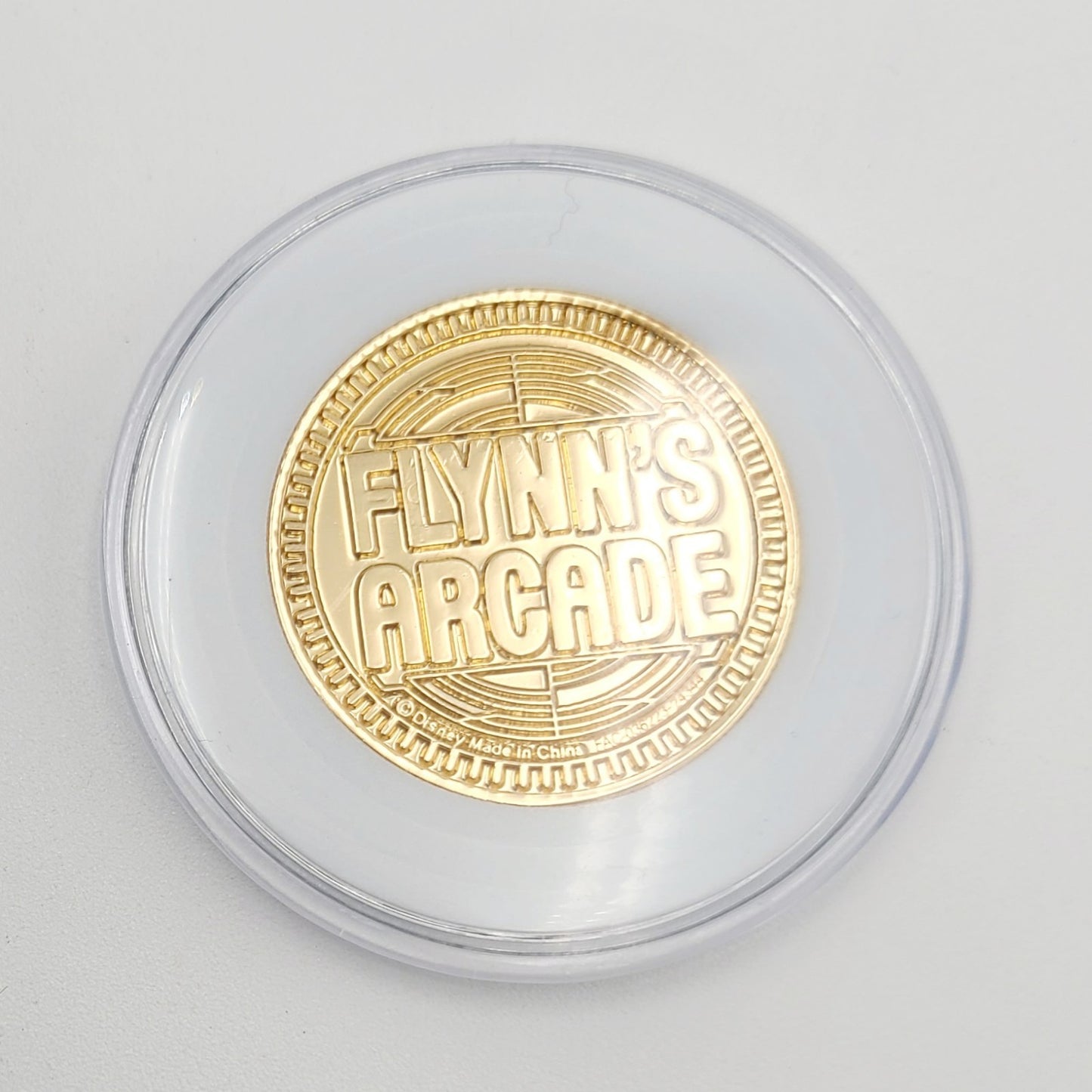 TRON Lightcycle Coin Disney Park Flynns Arcade Golden Color Metal Medallion WDW