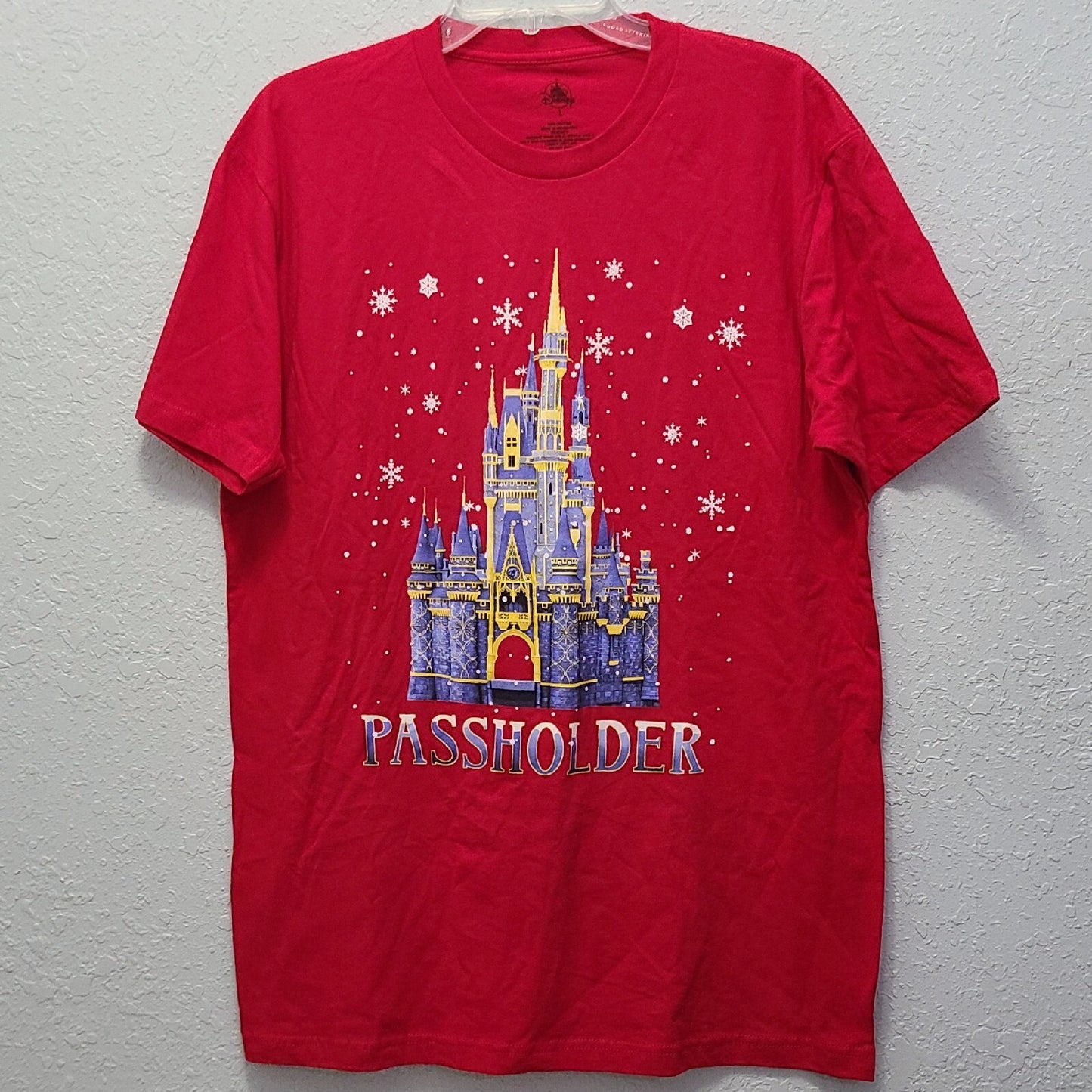 LARGE Cinderella Castle Christmas Walt Disney World Parks Passholder T-Shirt NEW