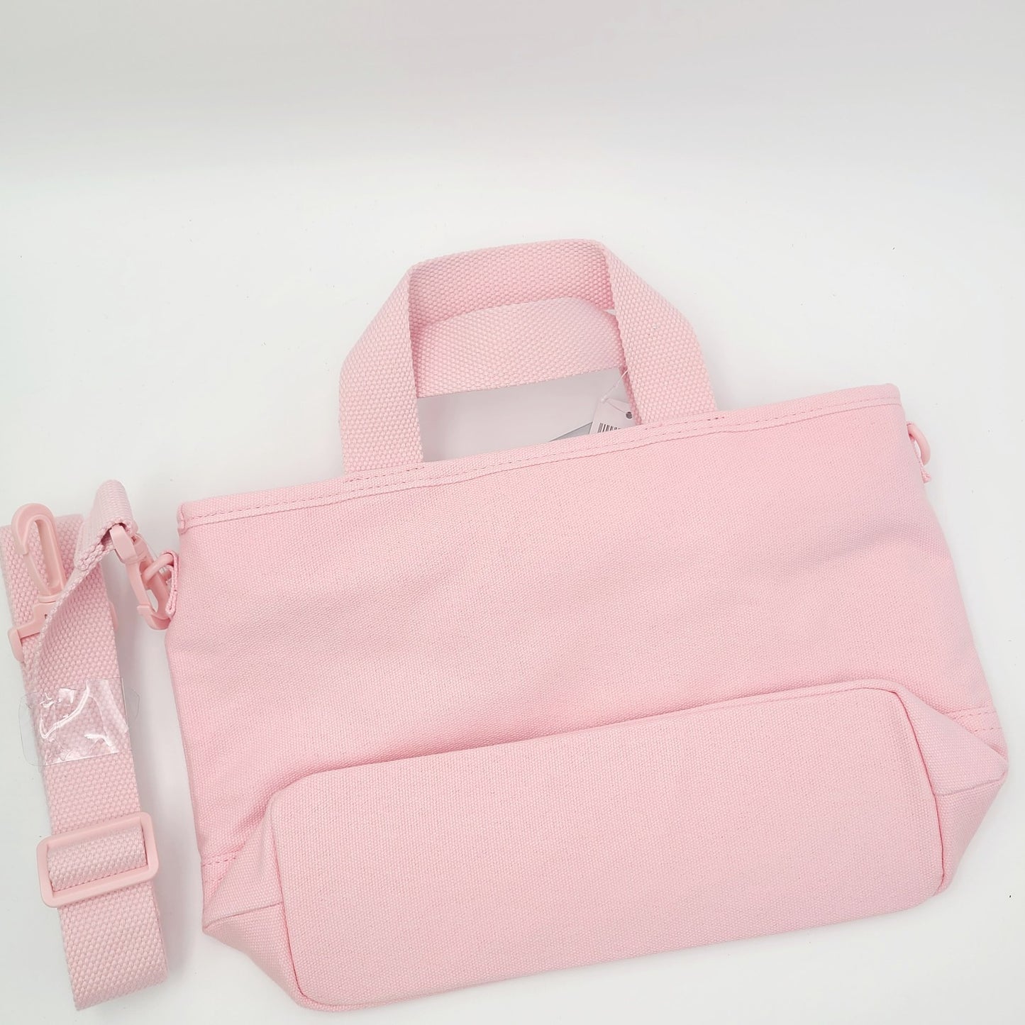 2025 Disney Parks Halloween Ghost Mickey Minnie Mouse Pink Canvas Small Tote Bag
