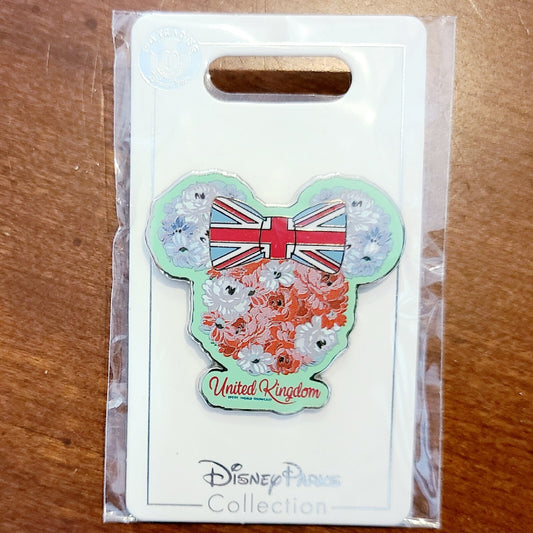 Disney Park Epcot World Showcase UK United Kingdom British Minnie Royal Rose Pin