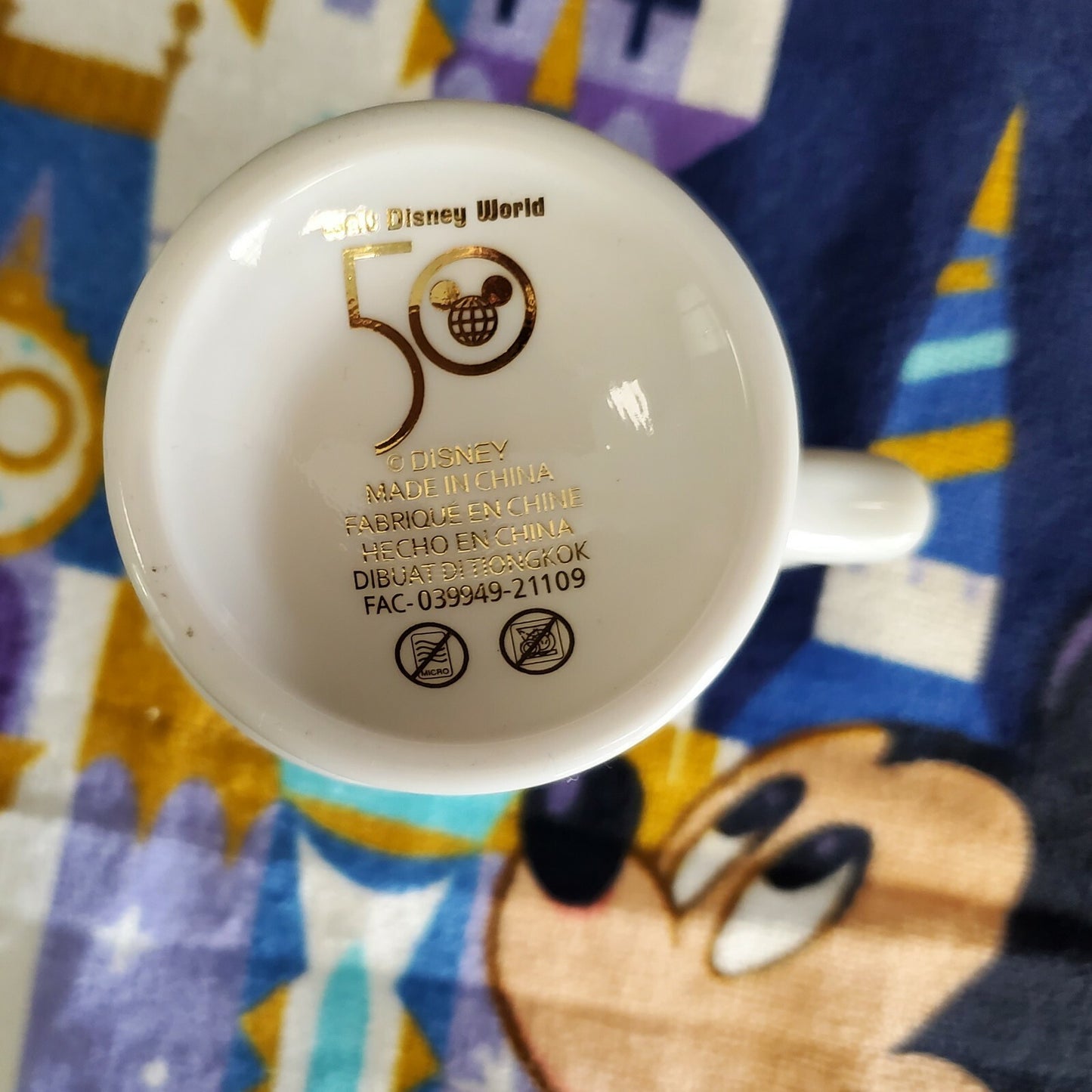 2021 Disney Parks WDW 50th Anniversary Cinderella Castle Vault Footed White Mug