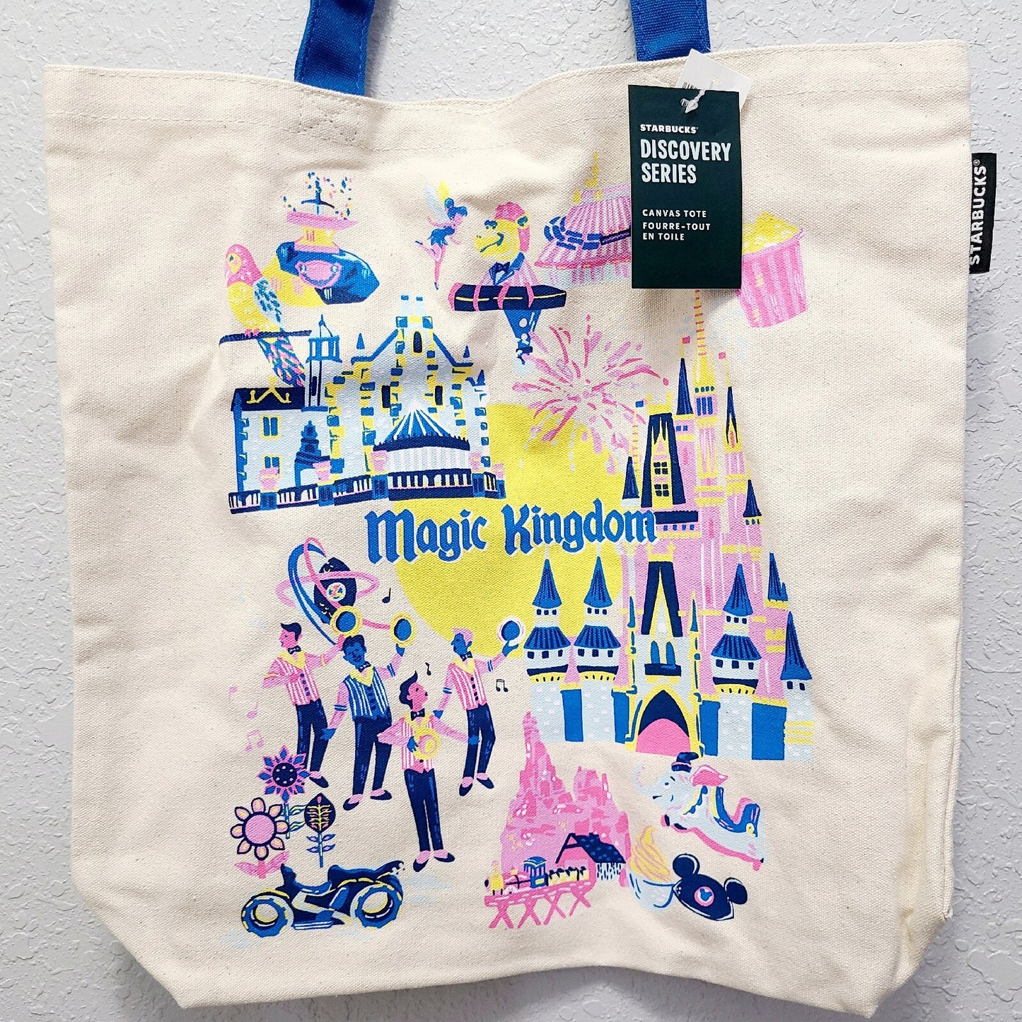 2024 Walt Disney World Park Magic Kingdom Bag Canvas Tote Starbucks Discovery