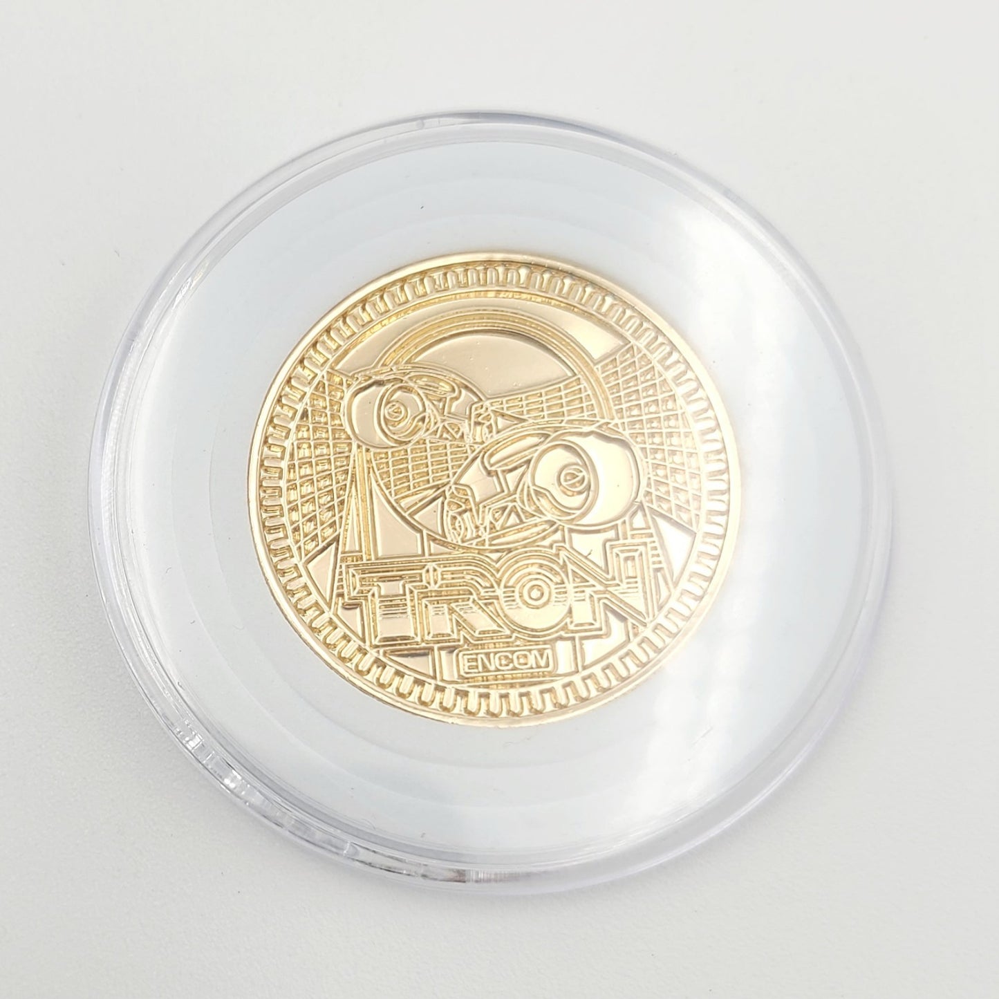 TRON Lightcycle Coin Disney Park Flynns Arcade Golden Color Metal Medallion WDW
