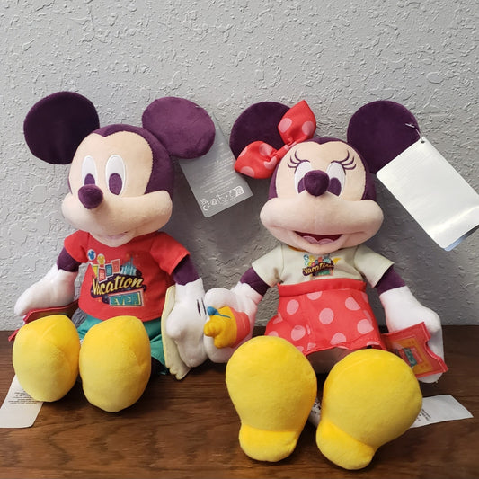 2023 Disney World Play In The Park Mickey & Minnie Mouse Set 14” Plush Animal