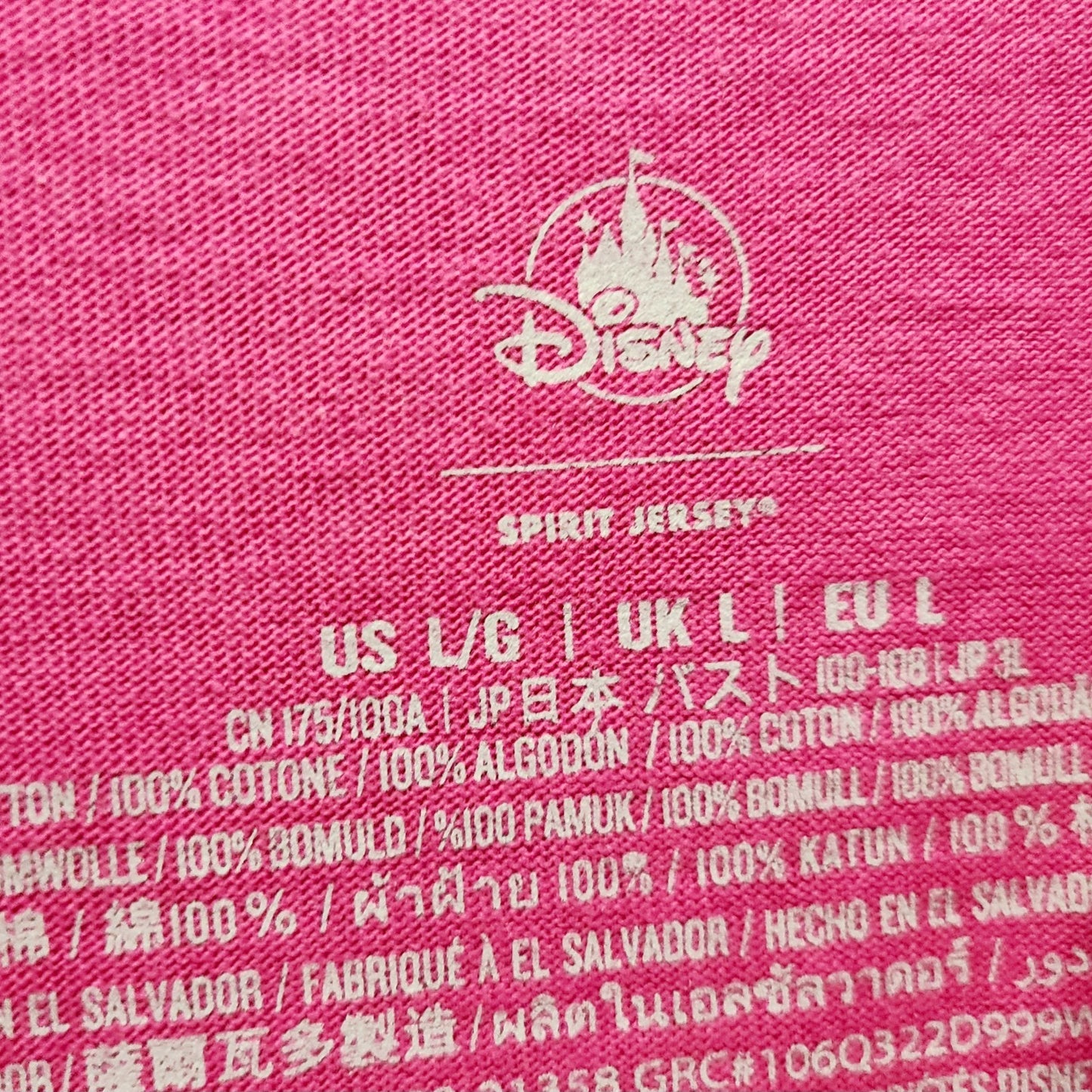 LARGE Disney Parks Walt Disney World Orchid Hot Pink Magenta Spirit Jersey Adult