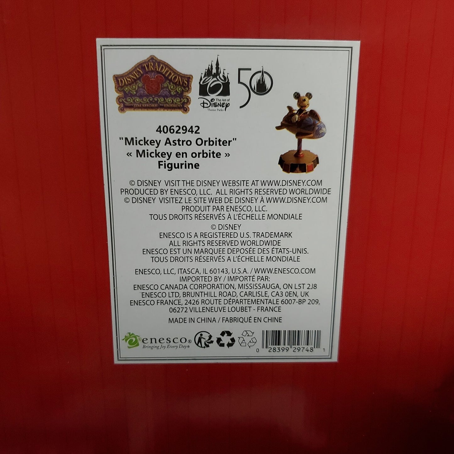 2022 Disney Parks WDW 50th Anniversary Jim Shore Mickey Astro Orbiter Figurine