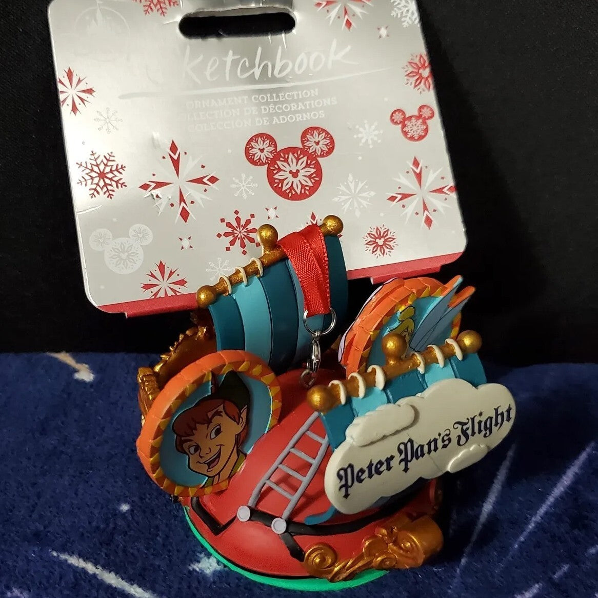 2022 Disney Parks Peter Pan's Flight Mickey Mouse Ear Hat Christmas Ornament