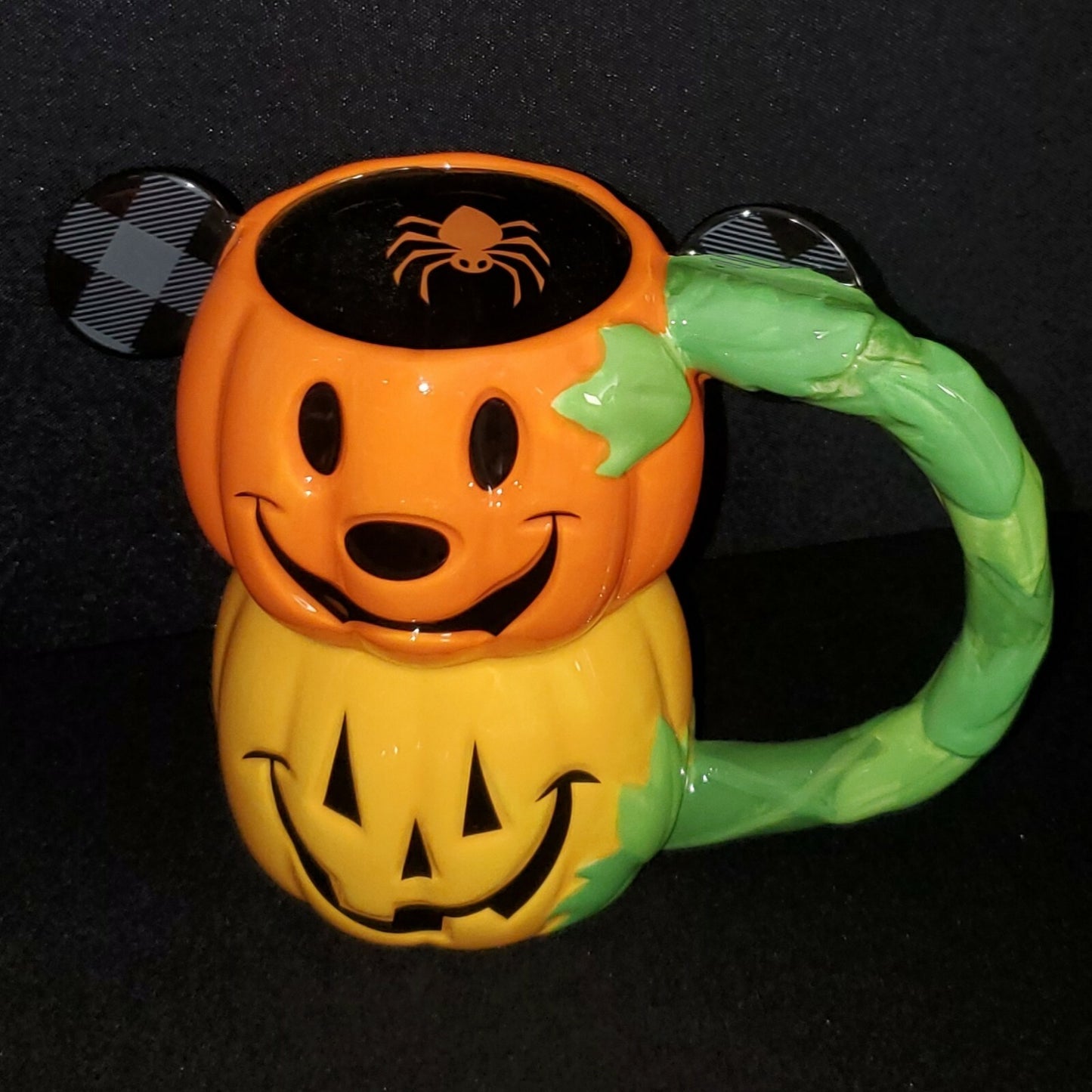 2021 Disney World Parks Halloween Mickey Pumpkin Stack Coffee Mug Stein Spider