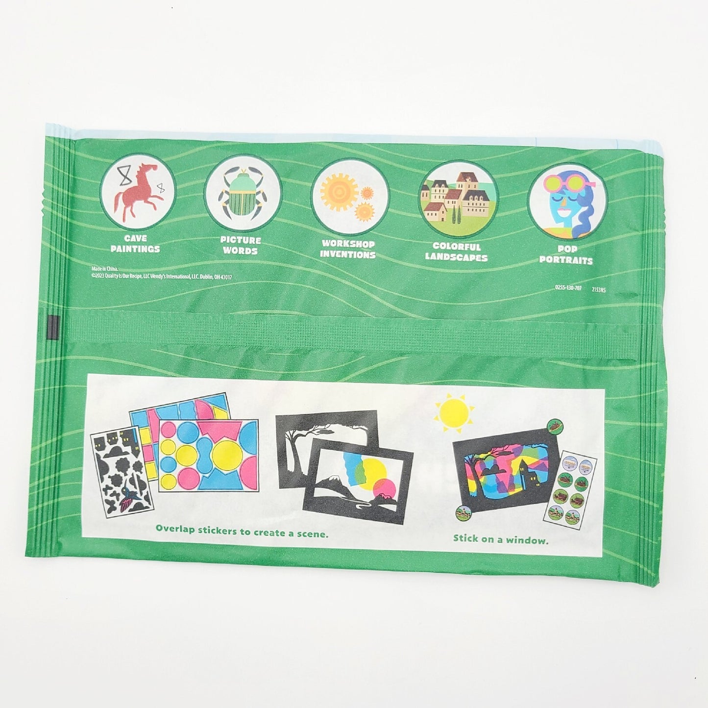 Wendy’s Kid’s Meal Art Time Machine “Colorful Landscapes” Green NEW