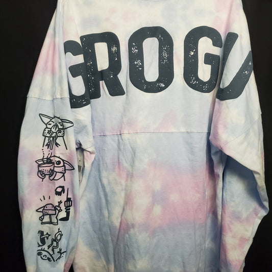 LARGE Disney Parks Star Wars Grogu Tie-Dye Spirit Jersey Mandalorian Baby Yoda
