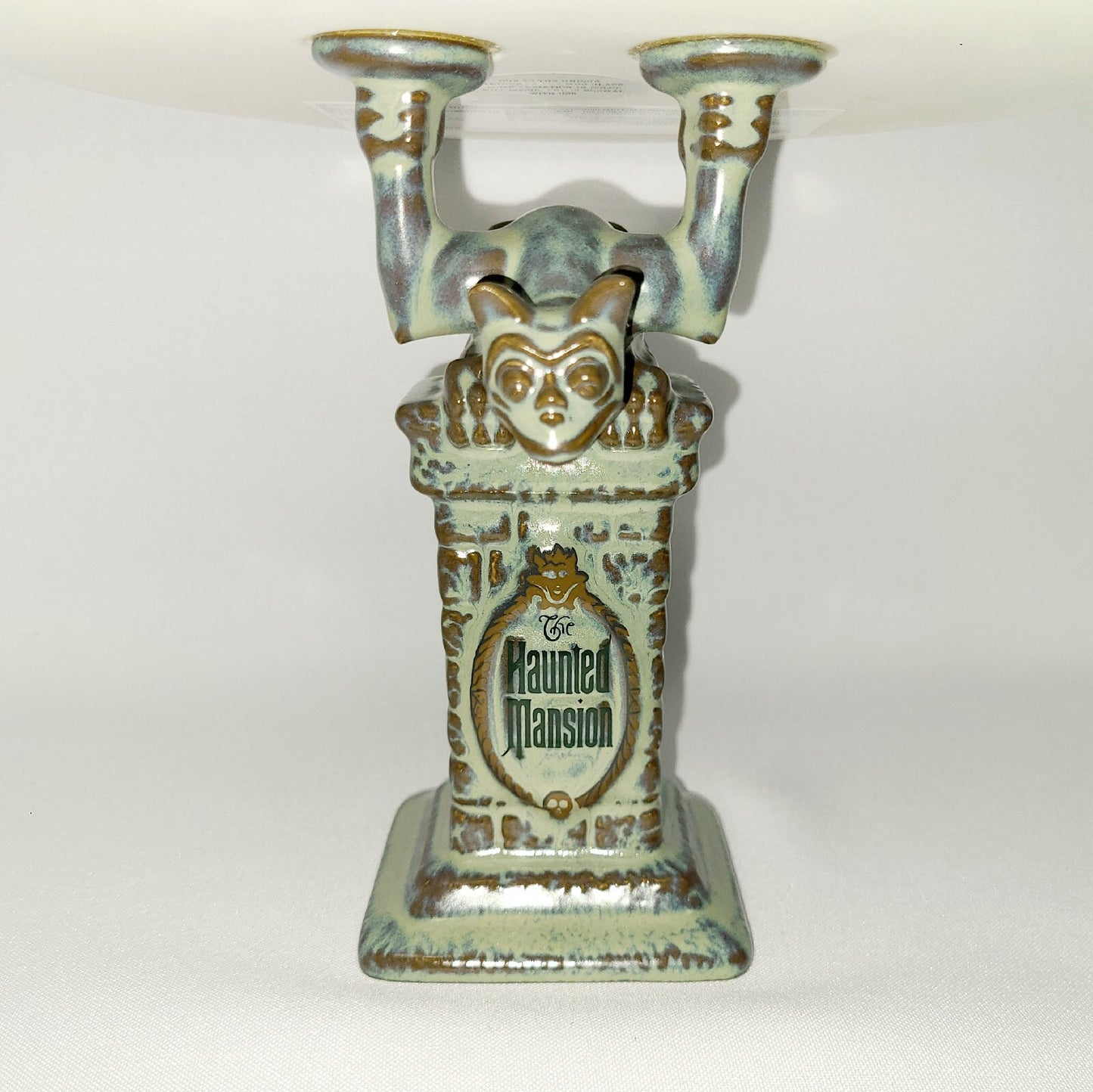 NEW Disney Parks The Haunted Mansion Gargoyle Wallpaper Porcelain Cake Stand