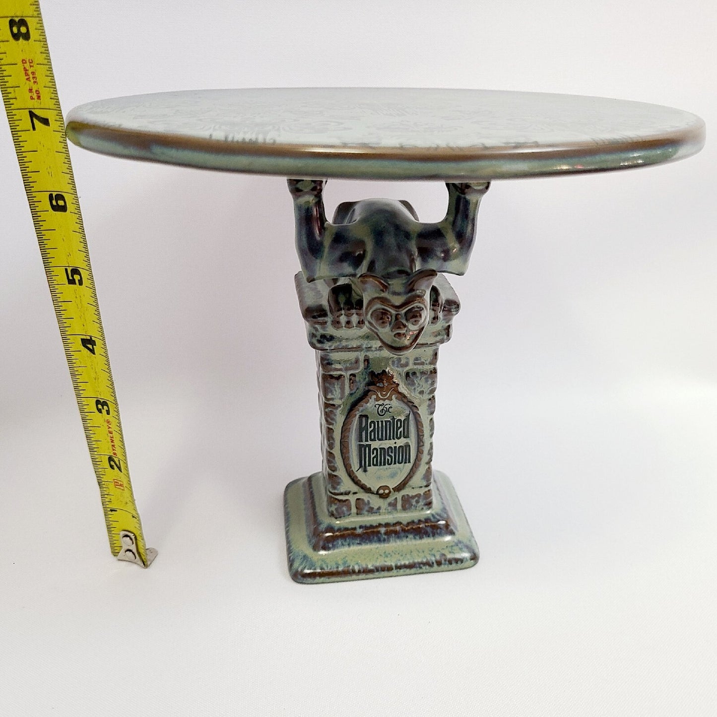 NEW Disney Parks The Haunted Mansion Gargoyle Wallpaper Porcelain Cake Stand