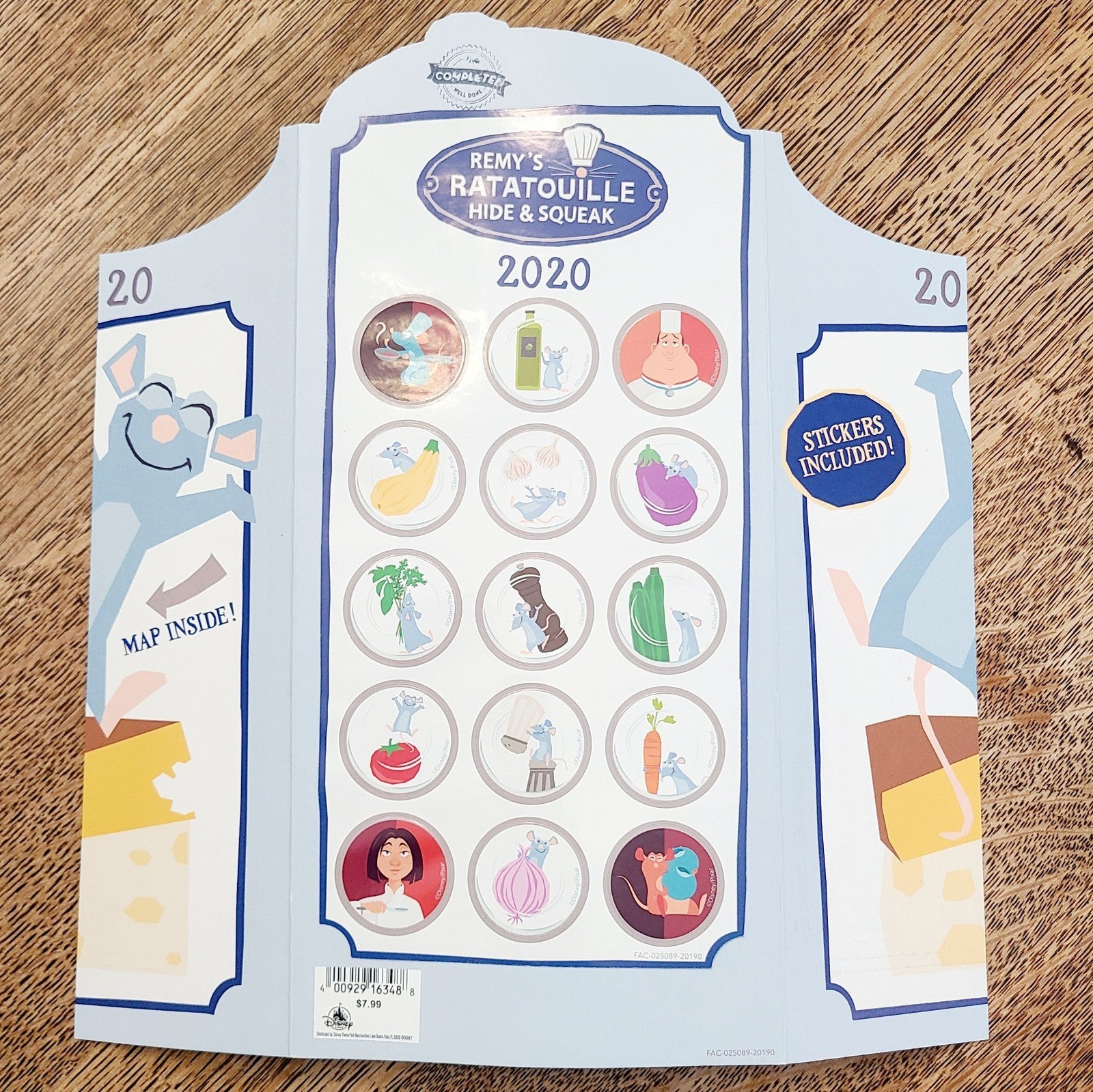 NEW Disney Parks Remy's Ratatouille Hide & Squeak Food Wine 2020 Map & Stickers