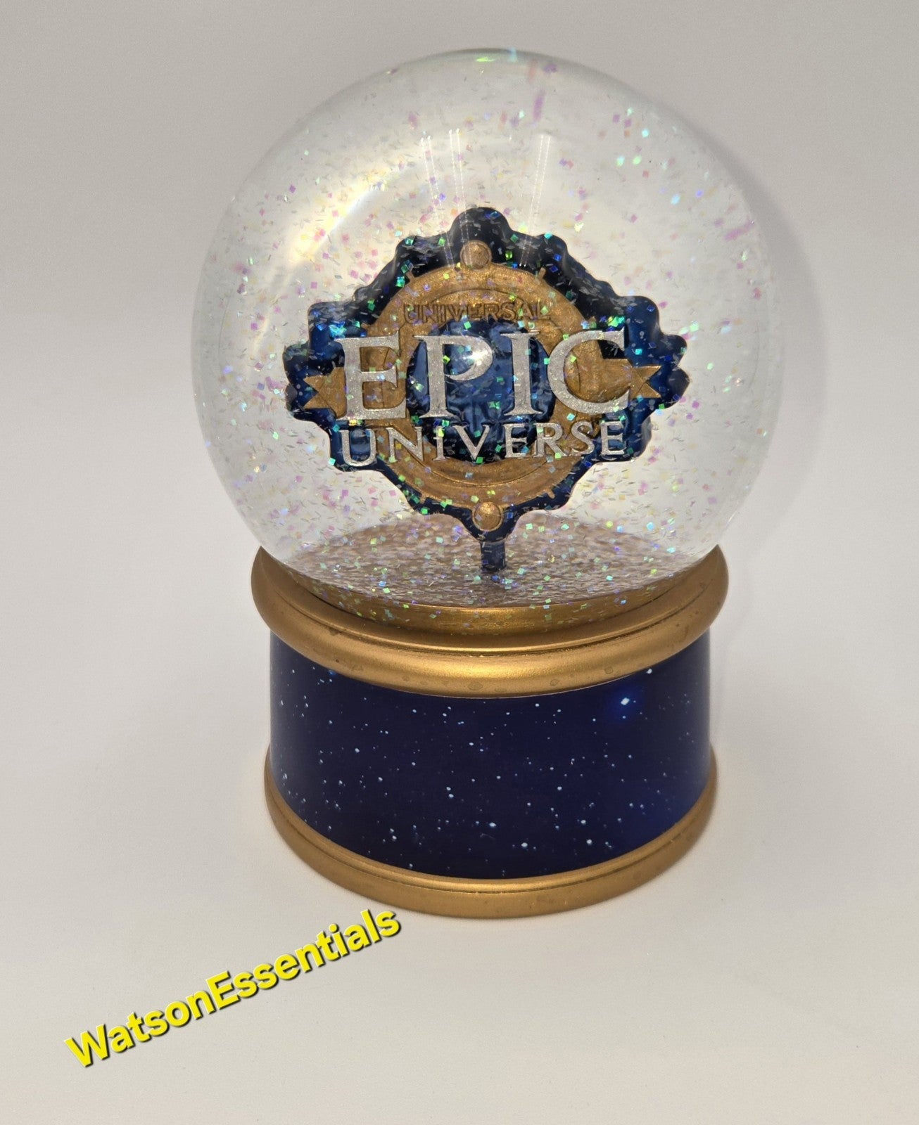 EPIC Universe Logo Snowglobe Water Globe Universal Studios Orlando Blue & Golden