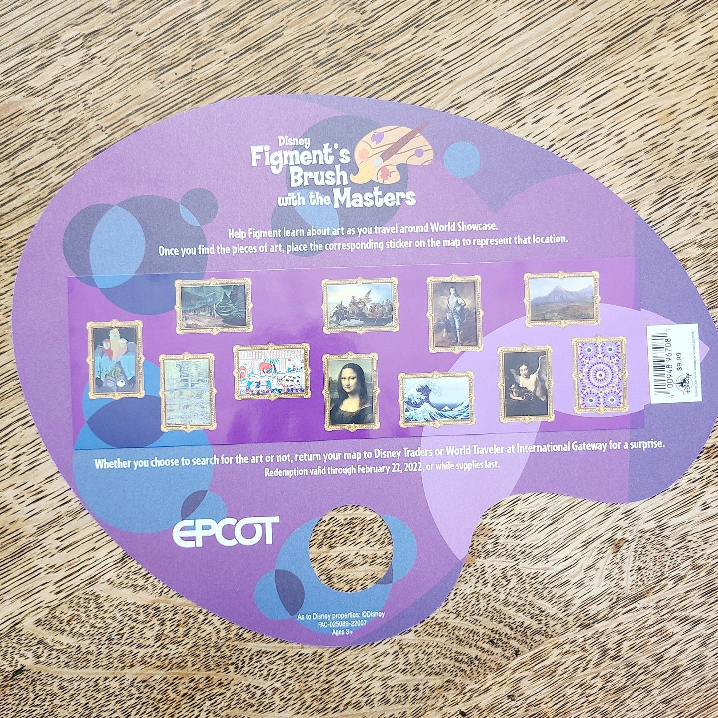 2022 Disney Parks EPCOT Festival Of The Arts Scavenger Hunt Map Stickers Figment