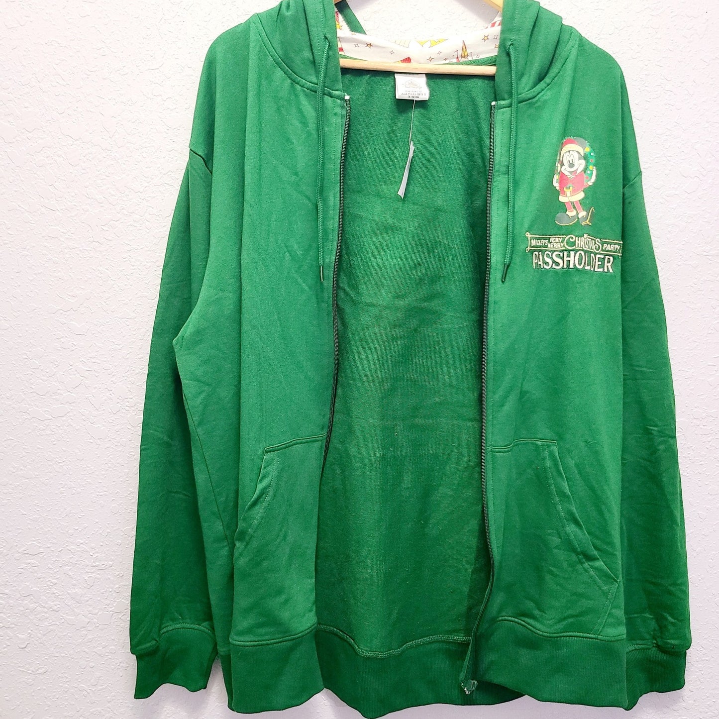 LARGE 2025 Disney Parks Mickey's Merry Christmas Party Passholder Zip Up Hoodie