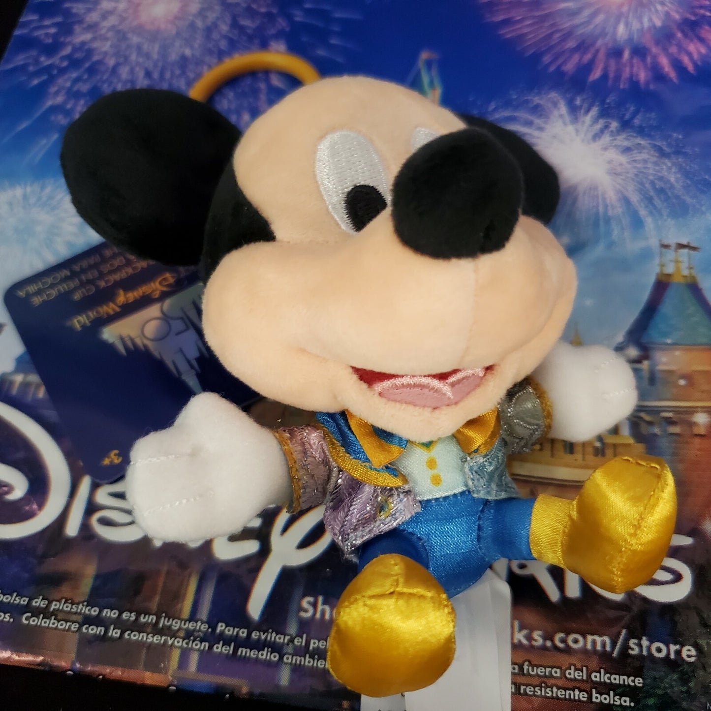 2021 Disney Parks WDW 50th Anniversary Mickey Mouse Backpack Plush Keychain Clip