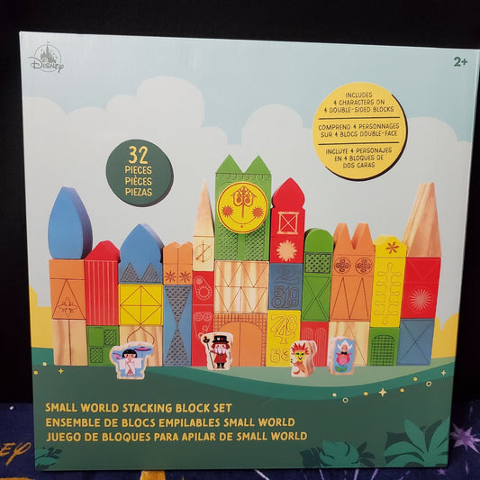 Disney Parks It's A Small World Stacking Block Set 32 Wooden Blocks Characters