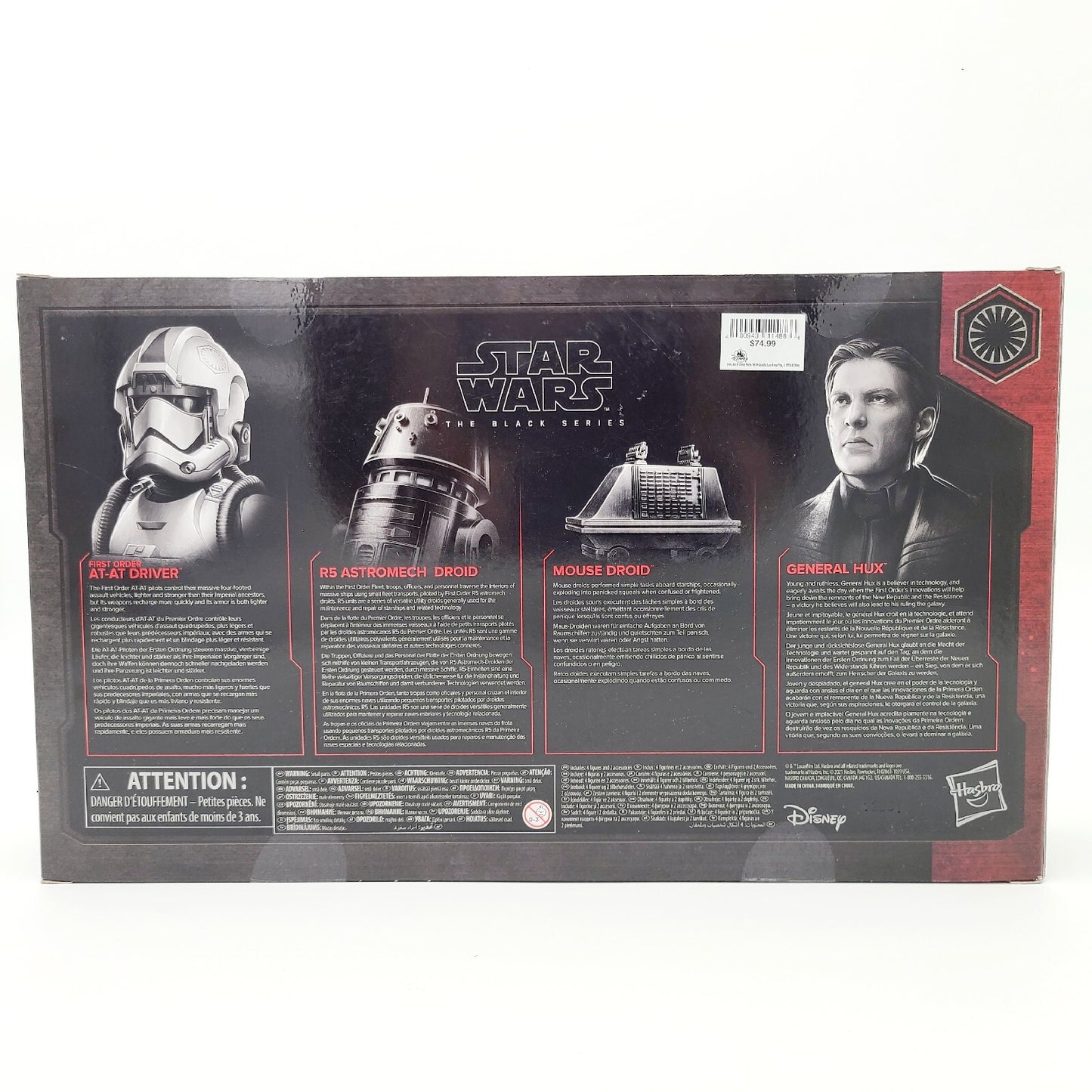 Star Wars Black Series Galaxy Edge First Order Disney Parks Set Hux R5 AT-AT 4pk