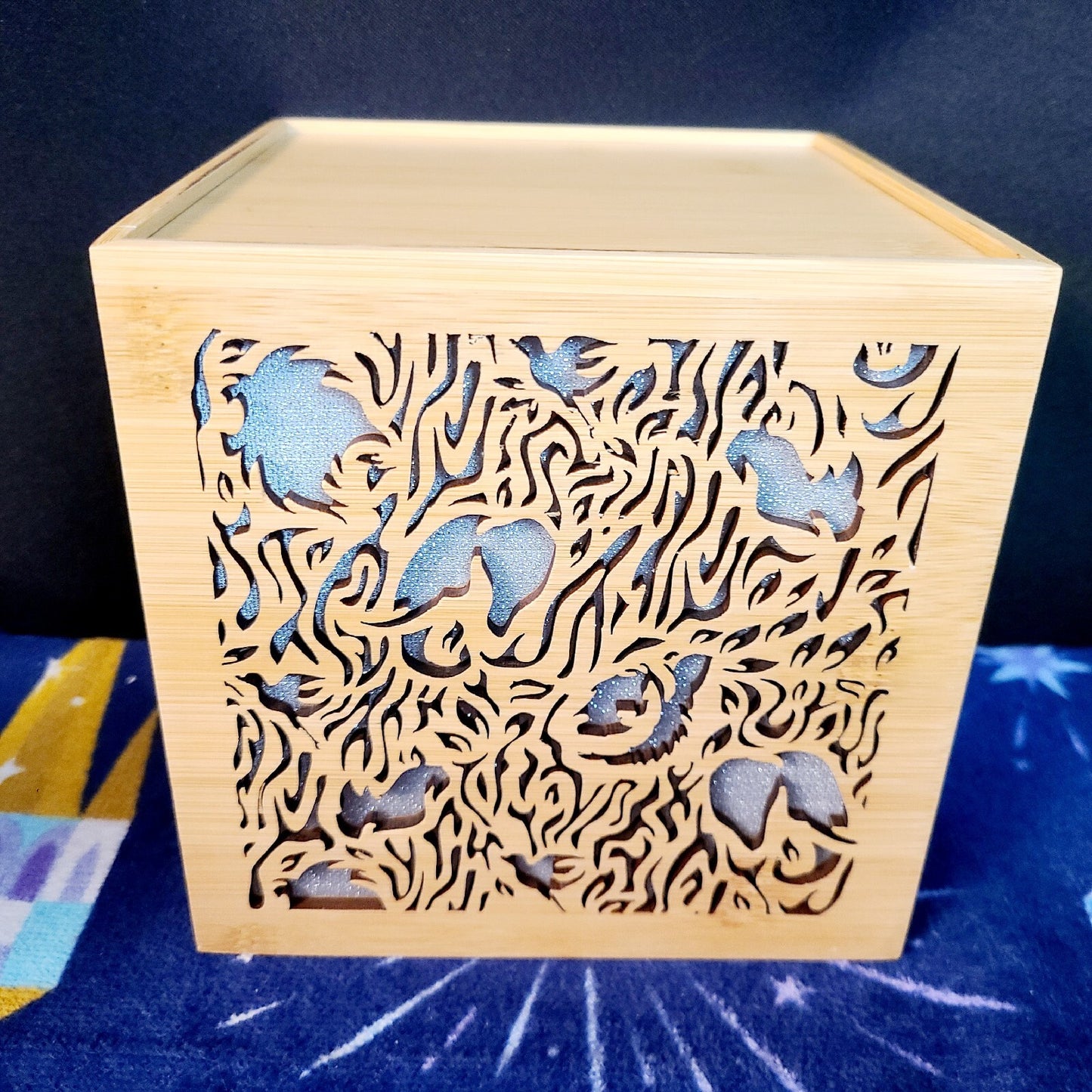 NEW 2023 Disney Parks Animal Kingdom 25th Anniversary Wood Light Up Cube Box