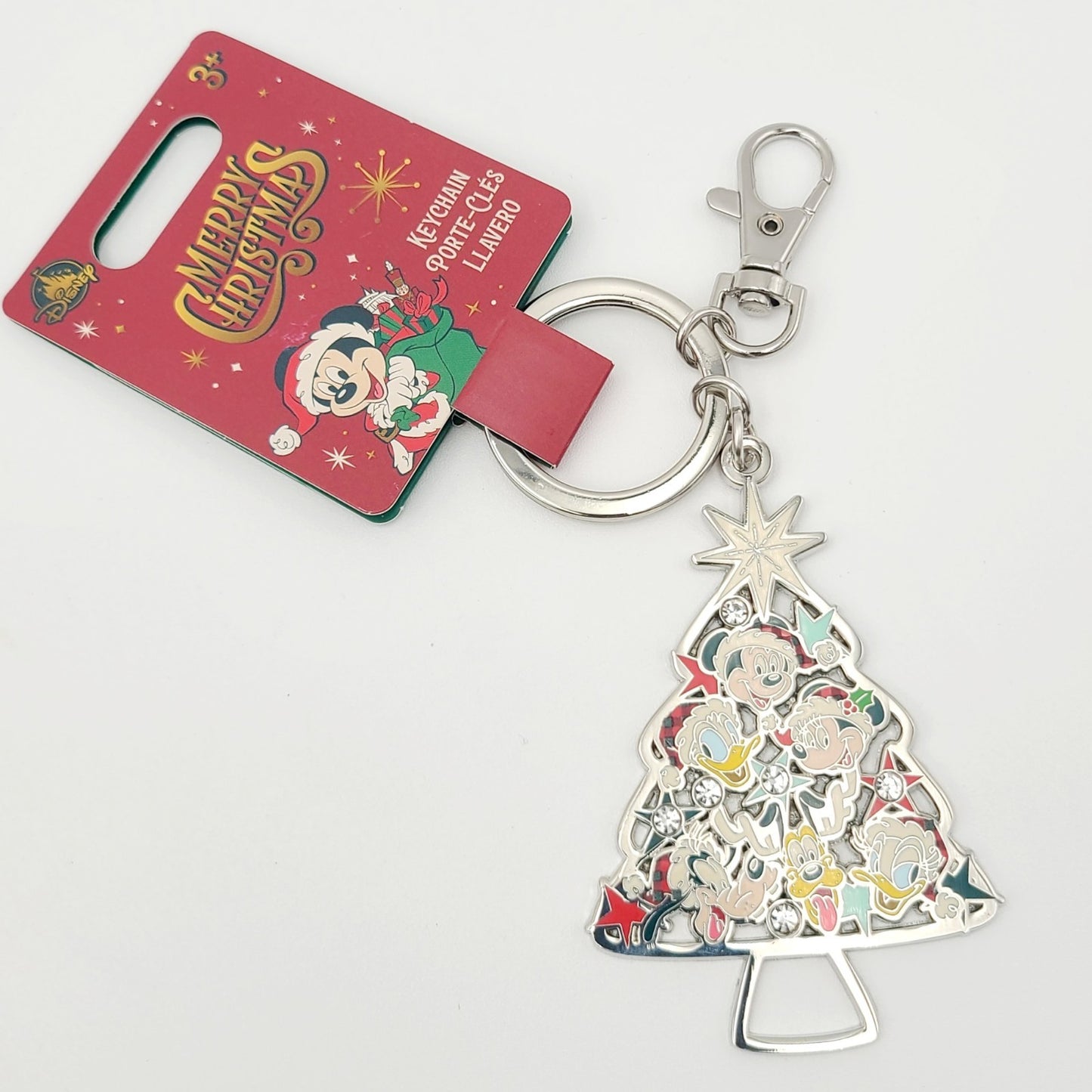 2025 Disney Parks Christmas Tree Characters Metal Bag Charm Keychain Mickey NEW