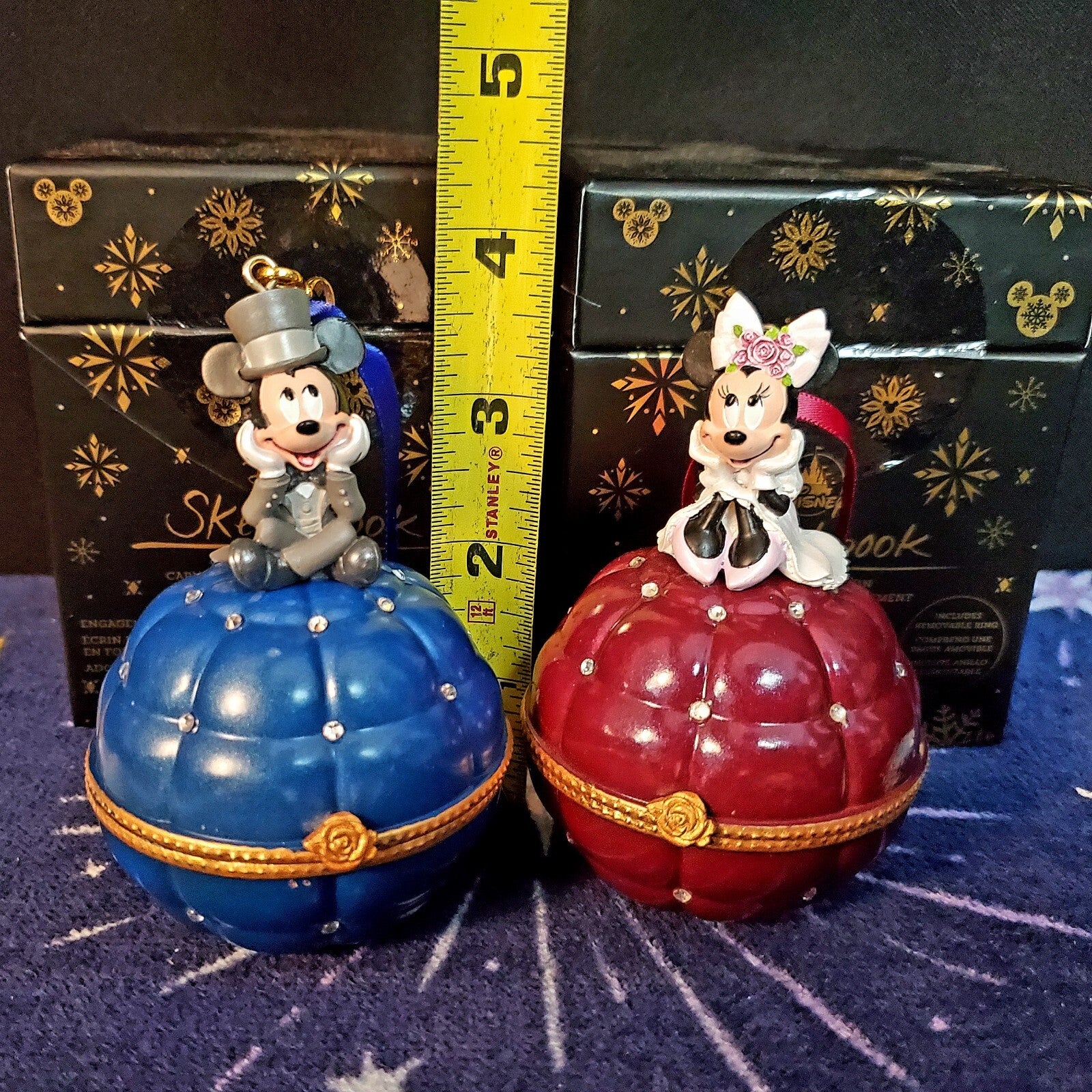 Mickey & Minnie Set! Disney Park Sketchbook Ornament Engagement Ring Box Wedding