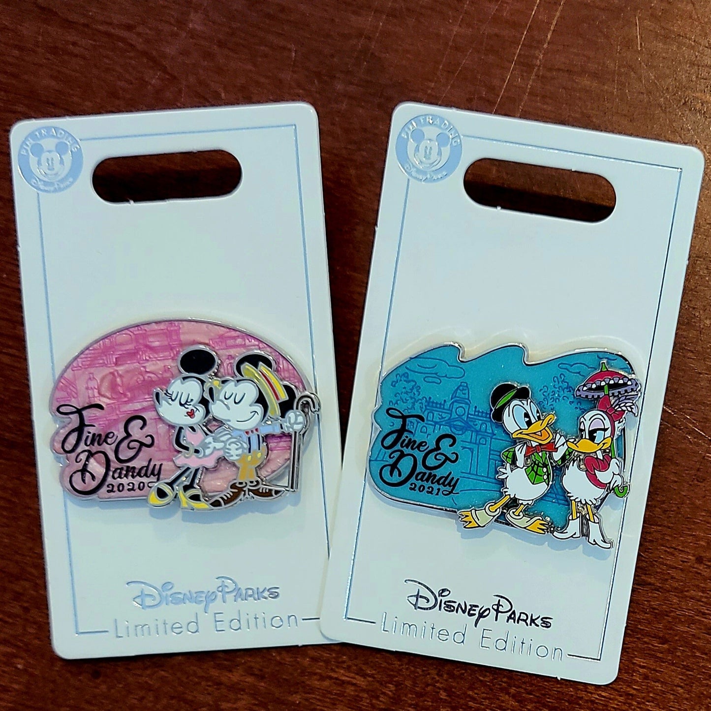 *2 Fine & Dandy Pin Set* Disney Parks 2020/2021 Mickey Minnie Donald Daisy Duck