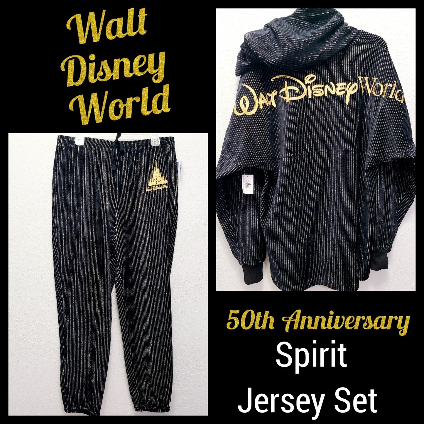 LARGE Spirit Jersey Hoodie & Pants Set* 2021 Walt Disney World 50th Anniv Luxe