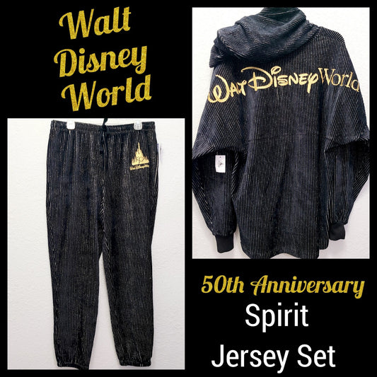 LARGE Spirit Jersey Hoodie & Pants Set* 2021 Walt Disney World 50th Anniv Luxe