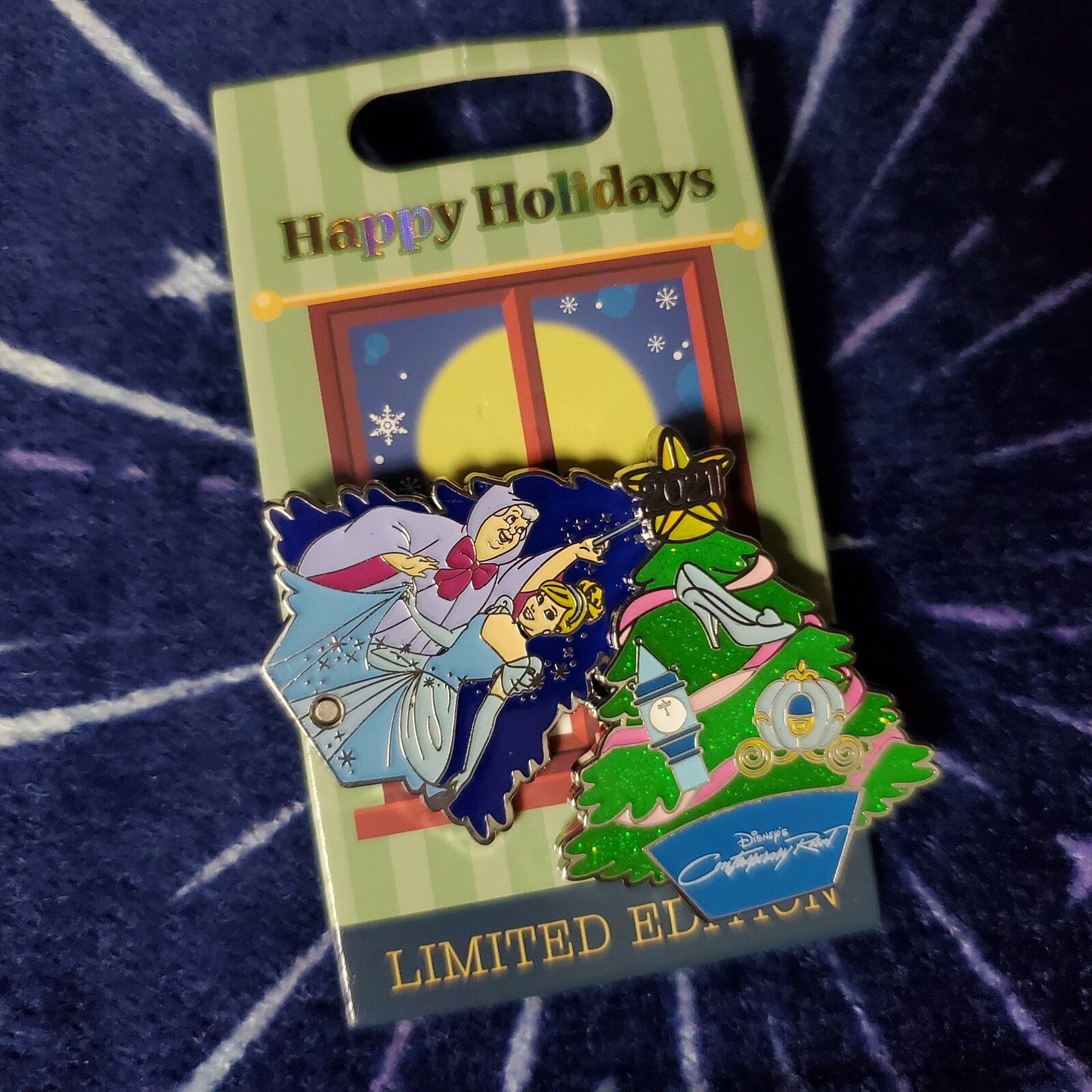 2021 Disney Pin Christmas Happy Holidays Contemporary Cinderella Fairy Godmother