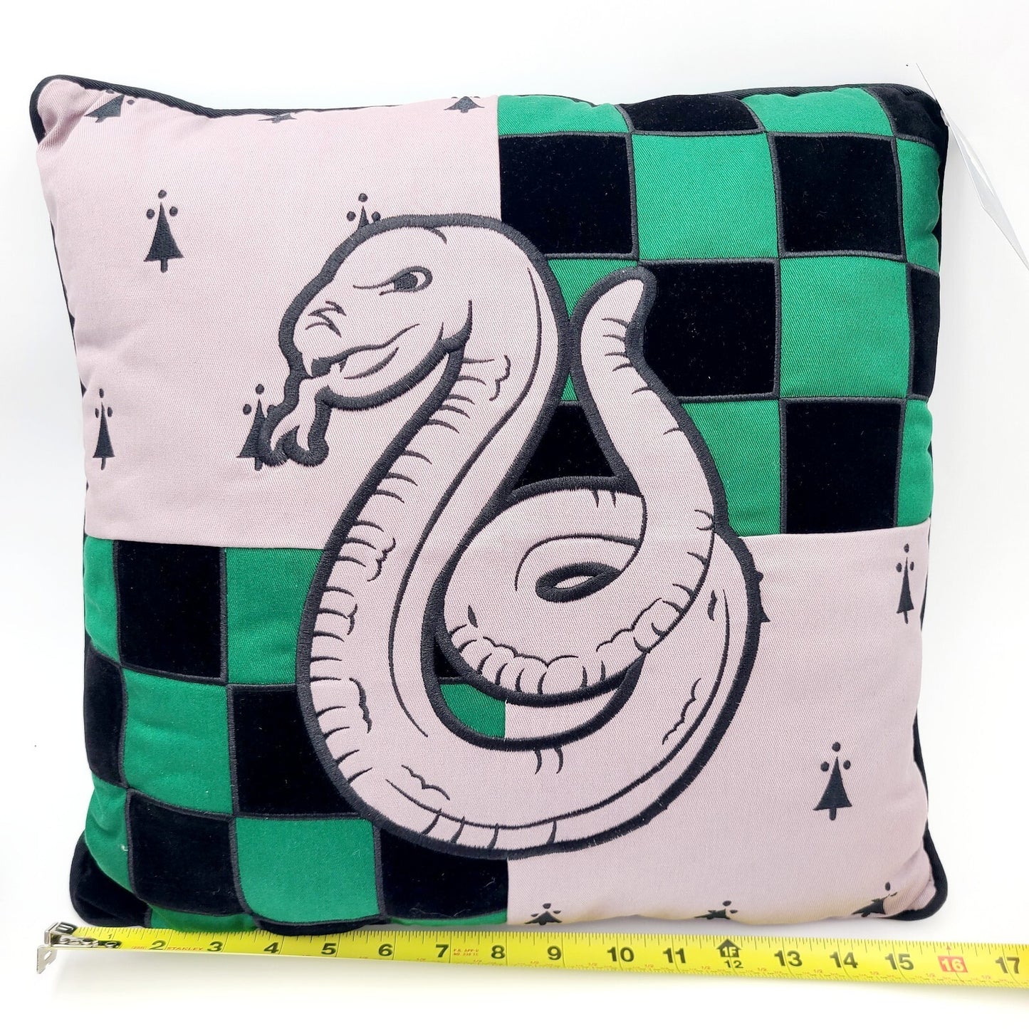 NEW Harry Potter Slytherin Pillow Universal Studios Wizarding World 16" x 16