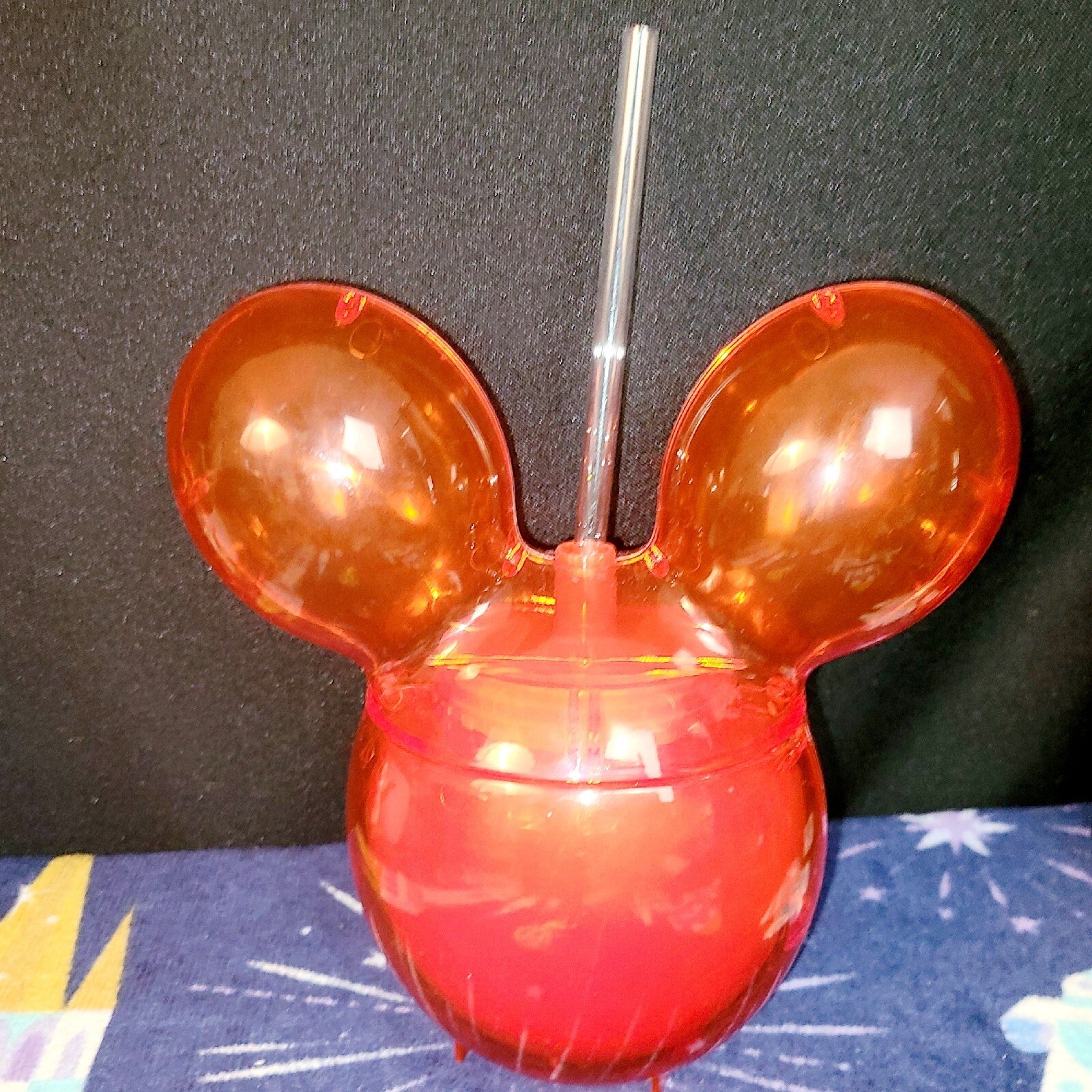 New Disney Parks Exclusive Mickey Mouse Red Balloon Ears Sipper Cup With Straw