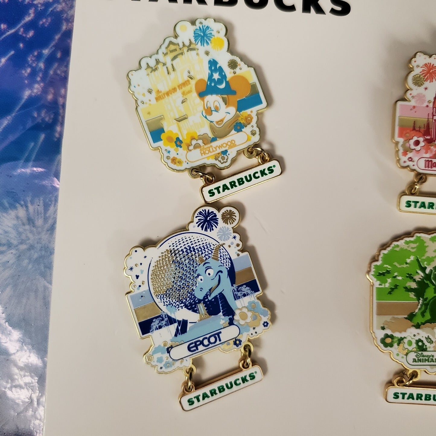 *Starbucks Tote & 50th 4 Pin Set* 2021 Disney Parks Icons Magic Kingdom EPCOT