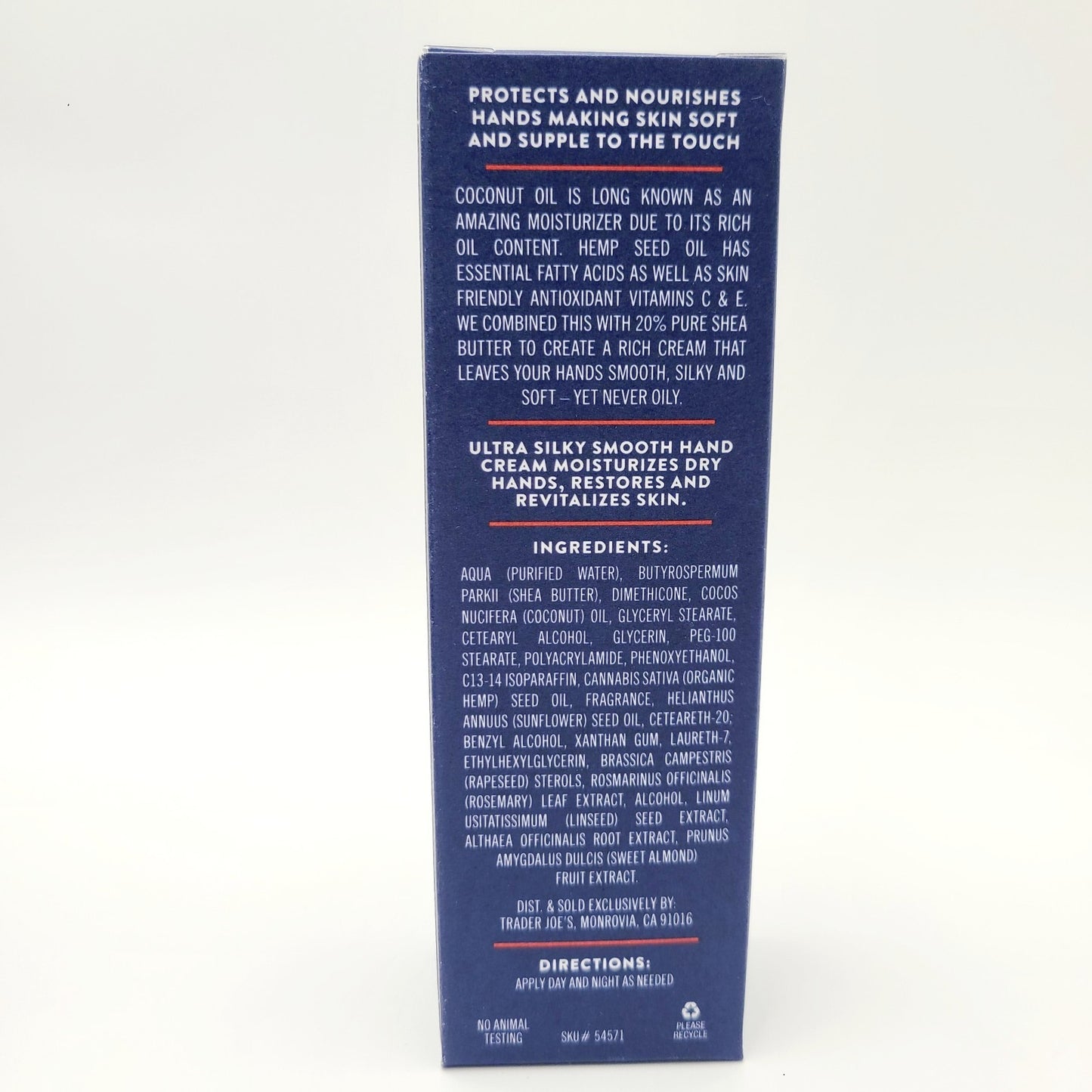 *Set of 4* Trader Joe's Ultra Moisturizing Hand Cream 3 oz each Coconut Hemp Oil