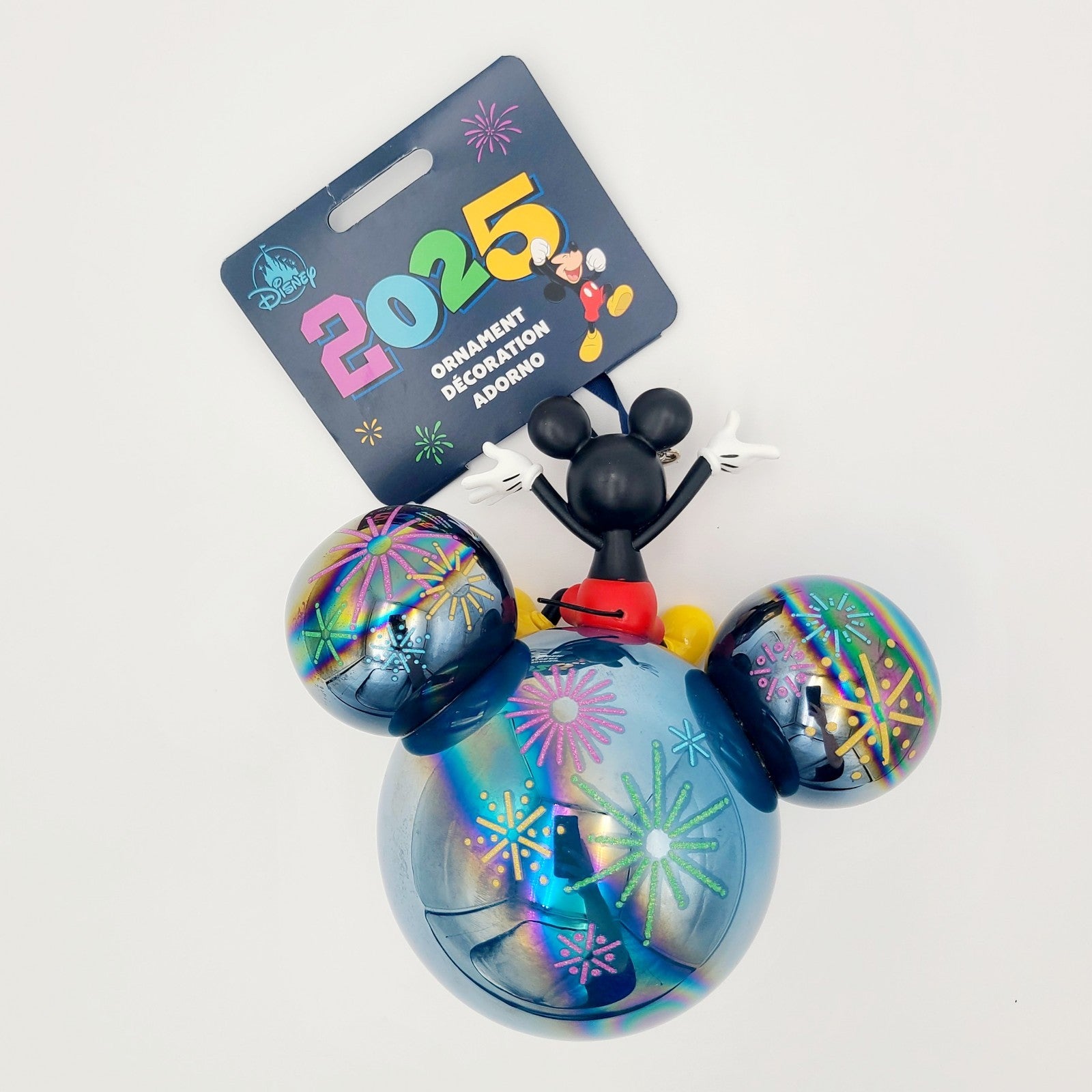 NEW 2025 Walt Disney World Parks Mickey Mouse Christmas Ornament Glass Fireworks