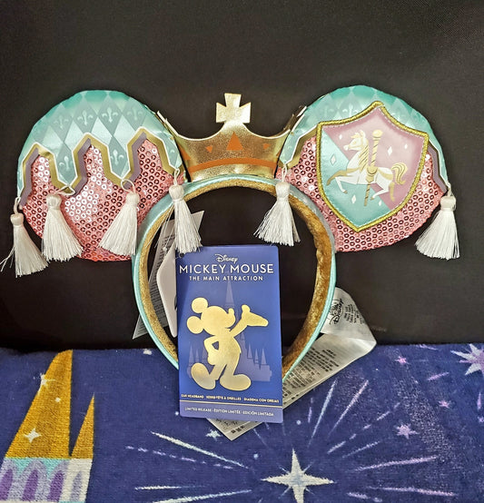Disney Parks 50th Main Attraction Prince Charming Carrousel Mickey Ears Headband